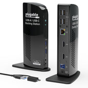 Plugable Universal Laptop Docking Station Dual HDMI Monitor for Windows and Mac (Driver Required), USB 3.0 or USB-C, 2X HDMI, Gigabit Ethernet, Audio, 6 USB Ports (UD-3900)