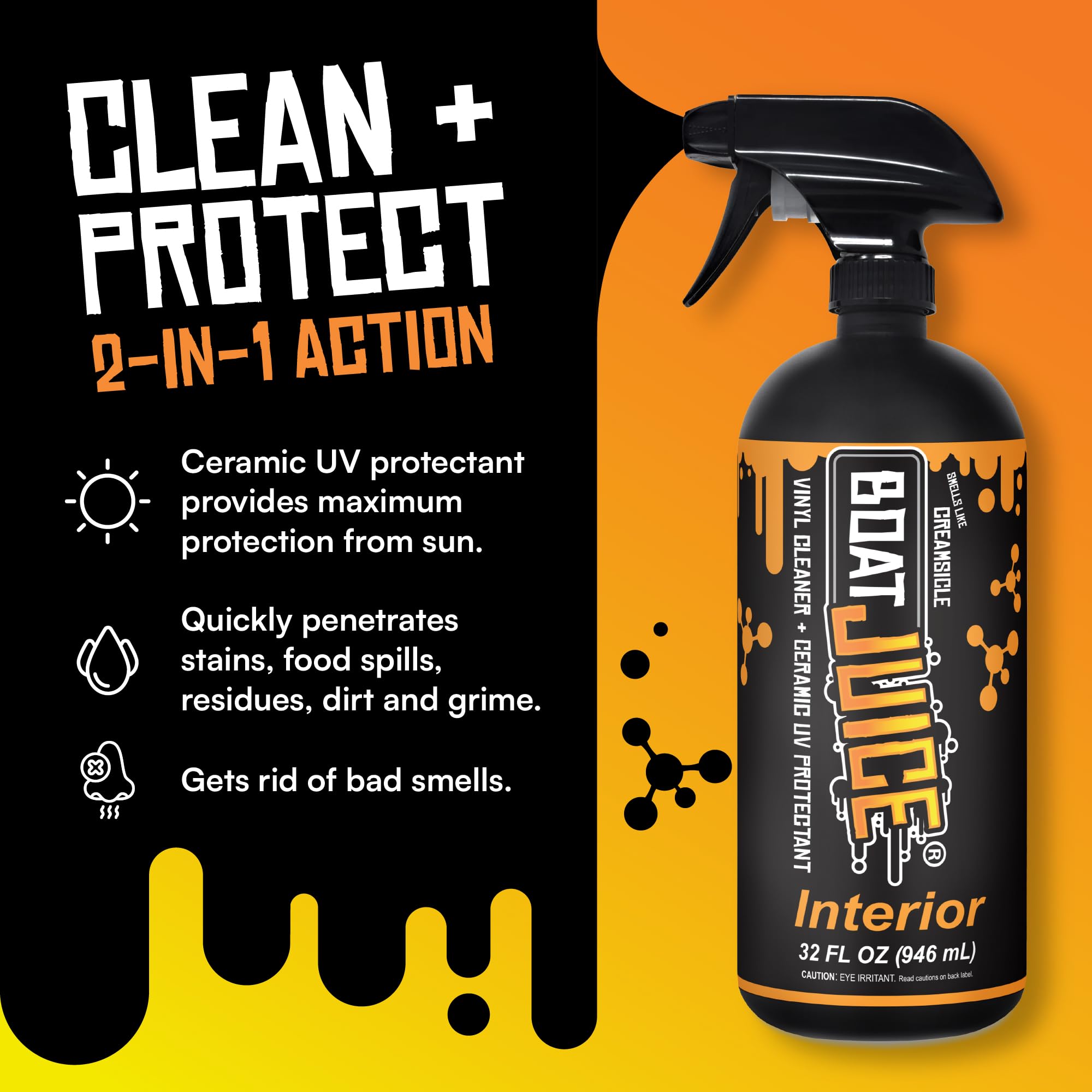 Boat Juice Necessity Boat Cleaner Kit | Exterior Water Spot Remover, Interior Seat & Vinyl Cleaner, 2 Microfiber Towels | Boat Cleaning & Detailing Kit, Marine Accessories | Made in USA (Kit)