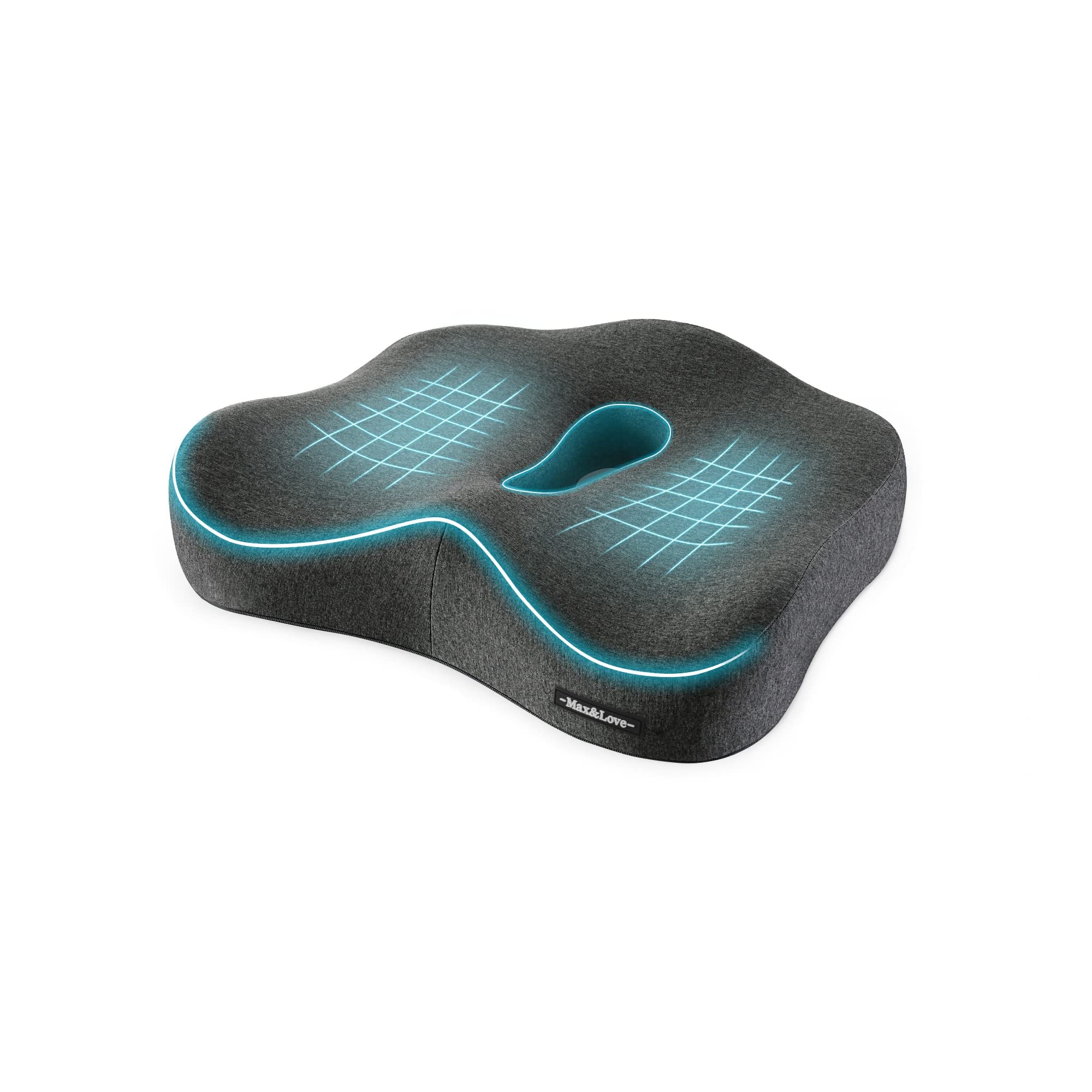 Memory Foam Sitzkissen für Rücken- und Ischiasschmerzen, Steißbeinschmerzen, degenerierende Bandscheiben, Arthrose, Prostatakissen, bei Schmerzen im unteren Rücken, zur Hüftformung (Dunkelgrau)
