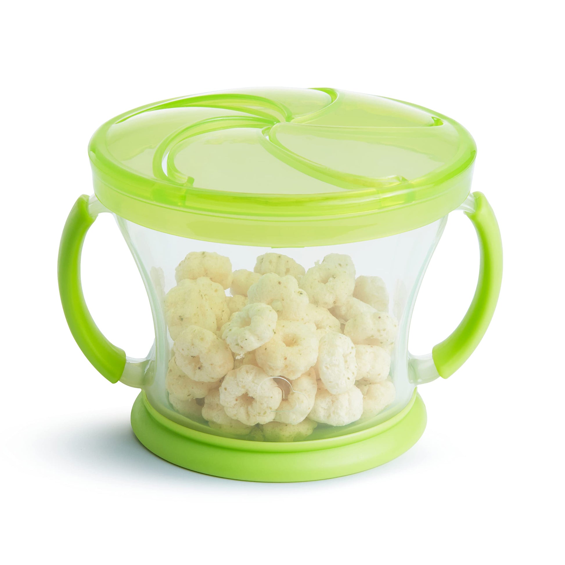 Munchkin Snack Catcher Toddler Snack Cups, No Spill, 2 Pack, Blue/Green