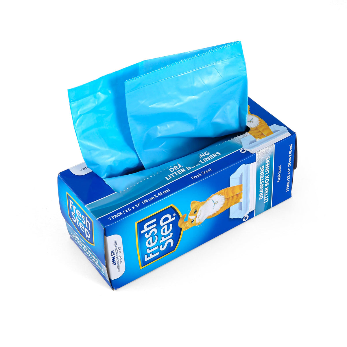 Fresh Step Drawstring Litter Box Liners Scented, Large Size 30" x 17" - 7 Count