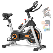 YOSUDA Exercise Bike, Brake Pad Stationary Bike for Home with Exclusive App, Magnetic Indoor Cycling Bike with 300 lb Weight Capacity, Low Noise, Tablet Holder and Fitness Courses for Weight Loss
