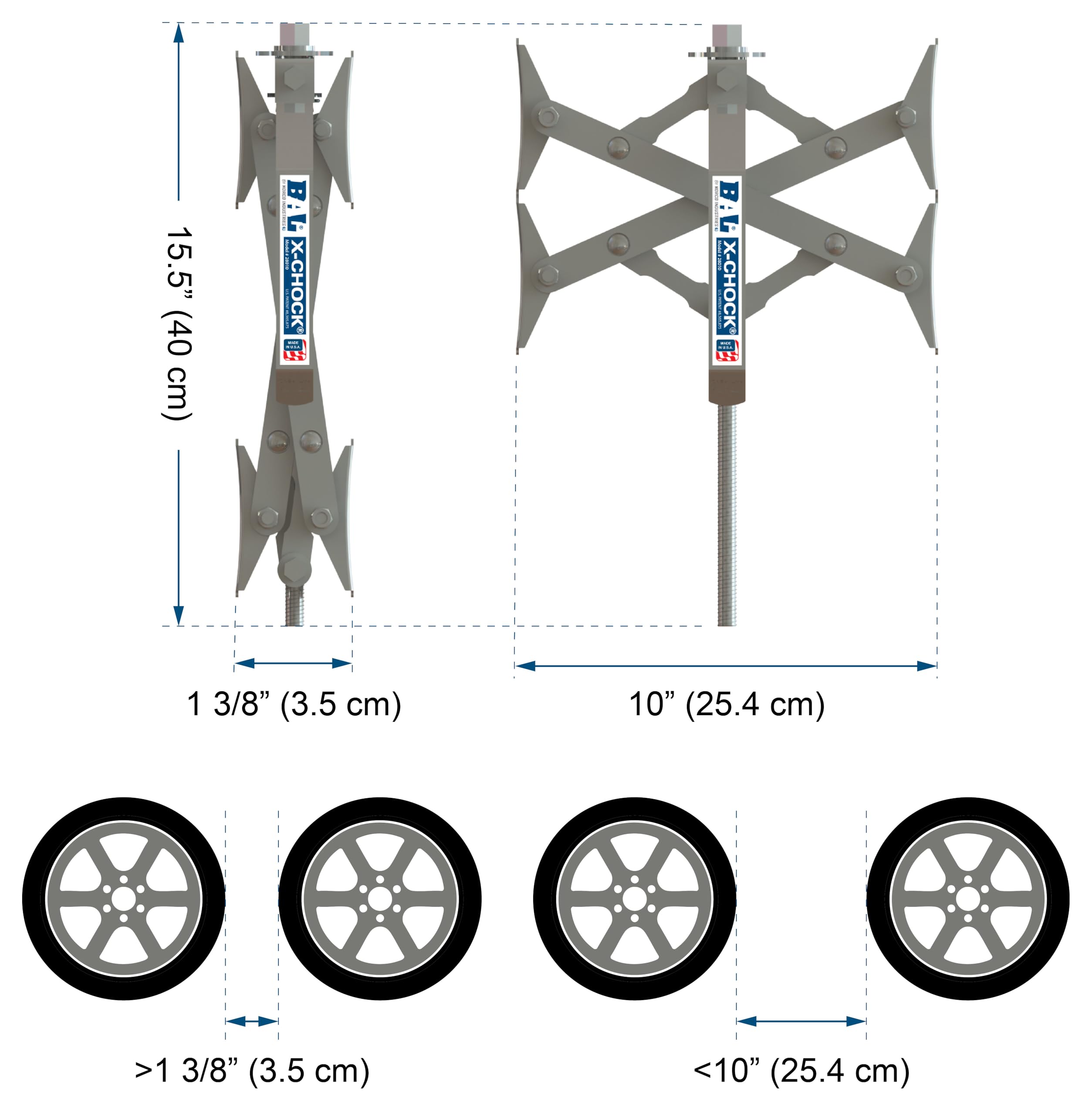 X-Chock Wheel Stabilizer - Pair - One Handle - 28012