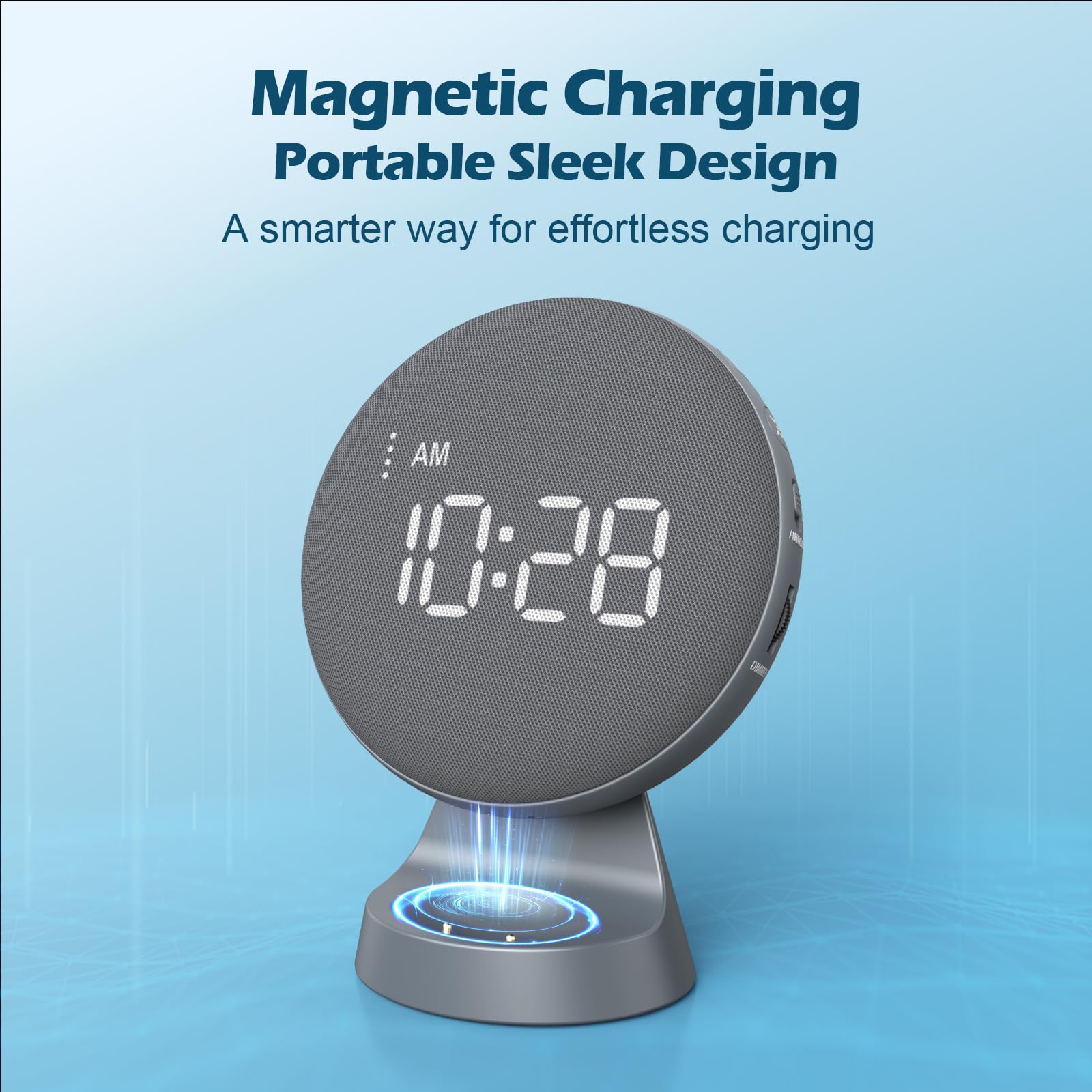 REACHER Super Loud Alarm Clock for Heavy Sleepers Adults Teens, Vibrating Alarm Clock Bed Shaker Under Pillow, Rechargeable Battery Powered for Travel, Auto-Dim, Portable