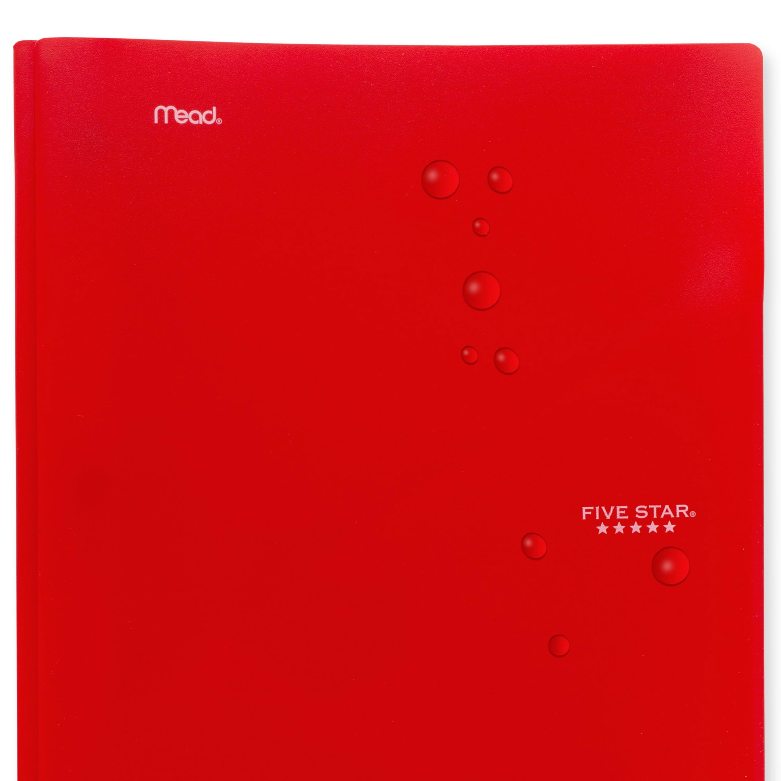 Five Star 2-Pocket Folder, 4 Pack, Plastic Folder with Prong Fasteners, Holds 8-1/2" x 11" Paper, Black, Fire Red, Forest Green, Pacific Blue (38140)
