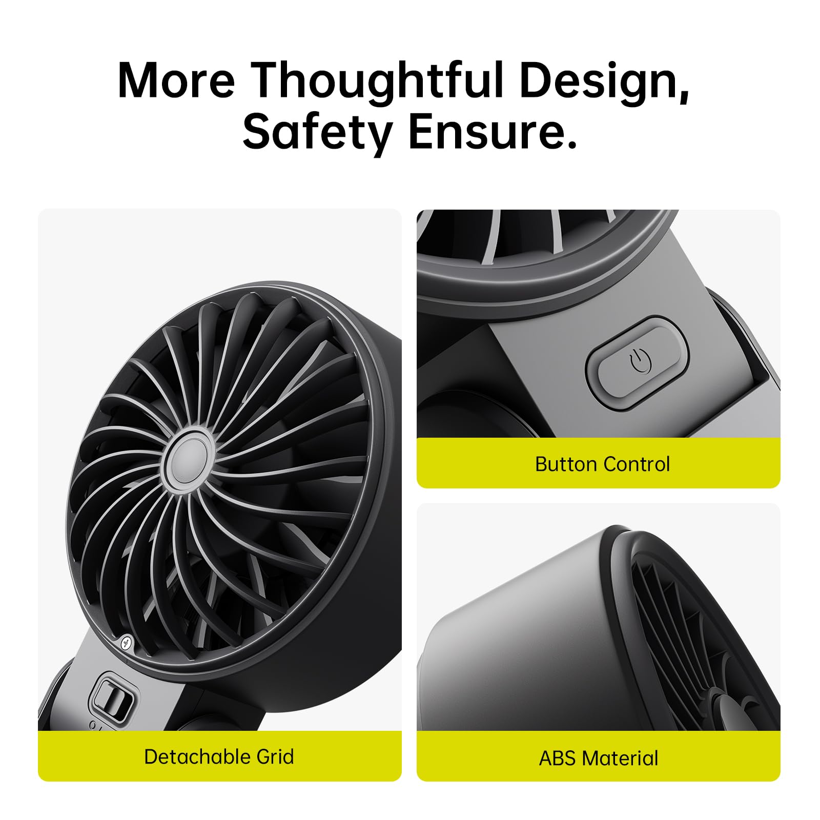 JISULIFE Handheld Fan Life7 – Ultimate Flexibility: High-Power Motor, LED Display, 19.5 Hrs Cooling, 5000mAh Rechargeable, 5-Speed, Foldable Design, 3-IN-1 Portable Fan for Travel Cruise Beach(Black)