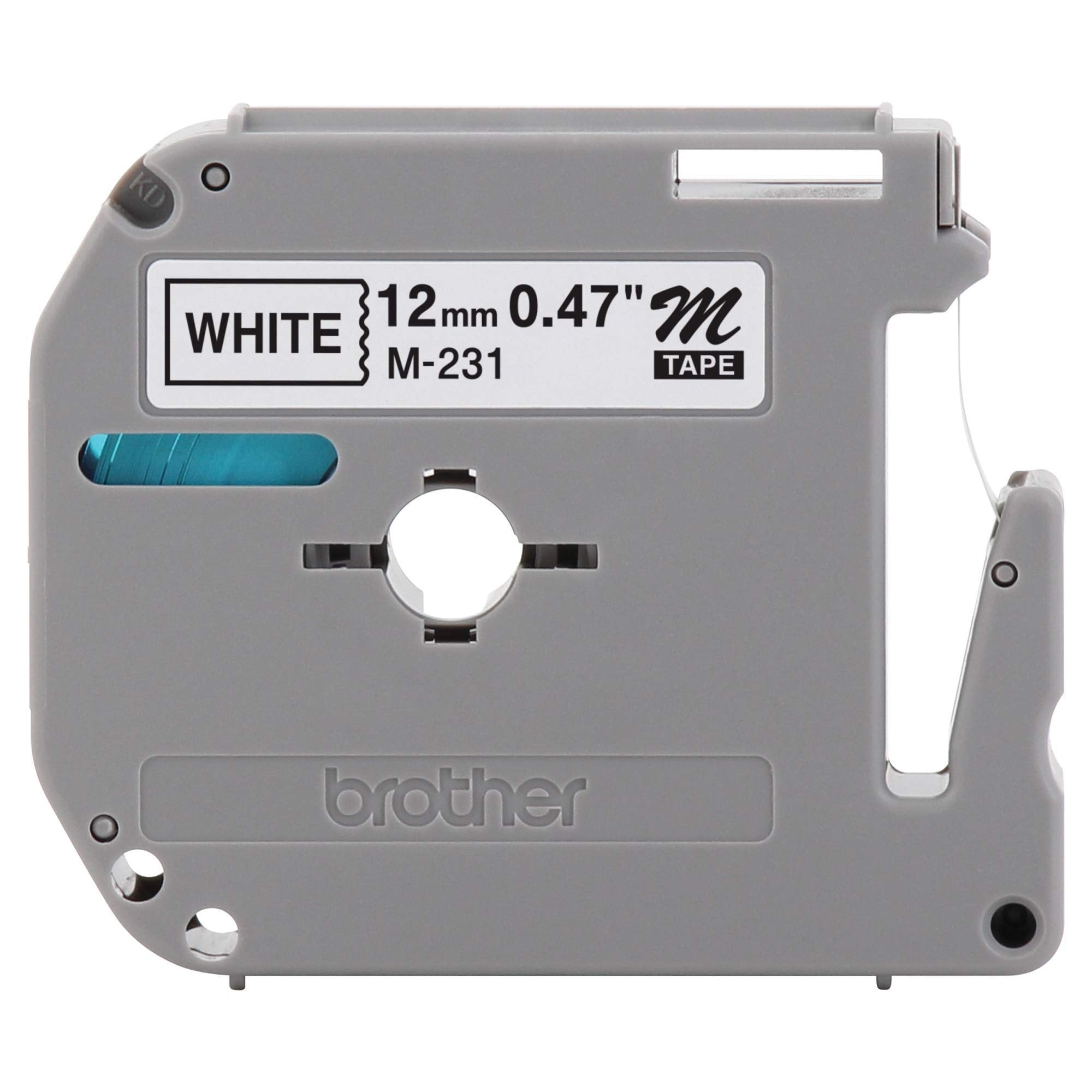 شريط أسود على أبيض M-231 من Brother(R)، مقاس 0.5 بوصة × 26.2 قدم، BRTM231