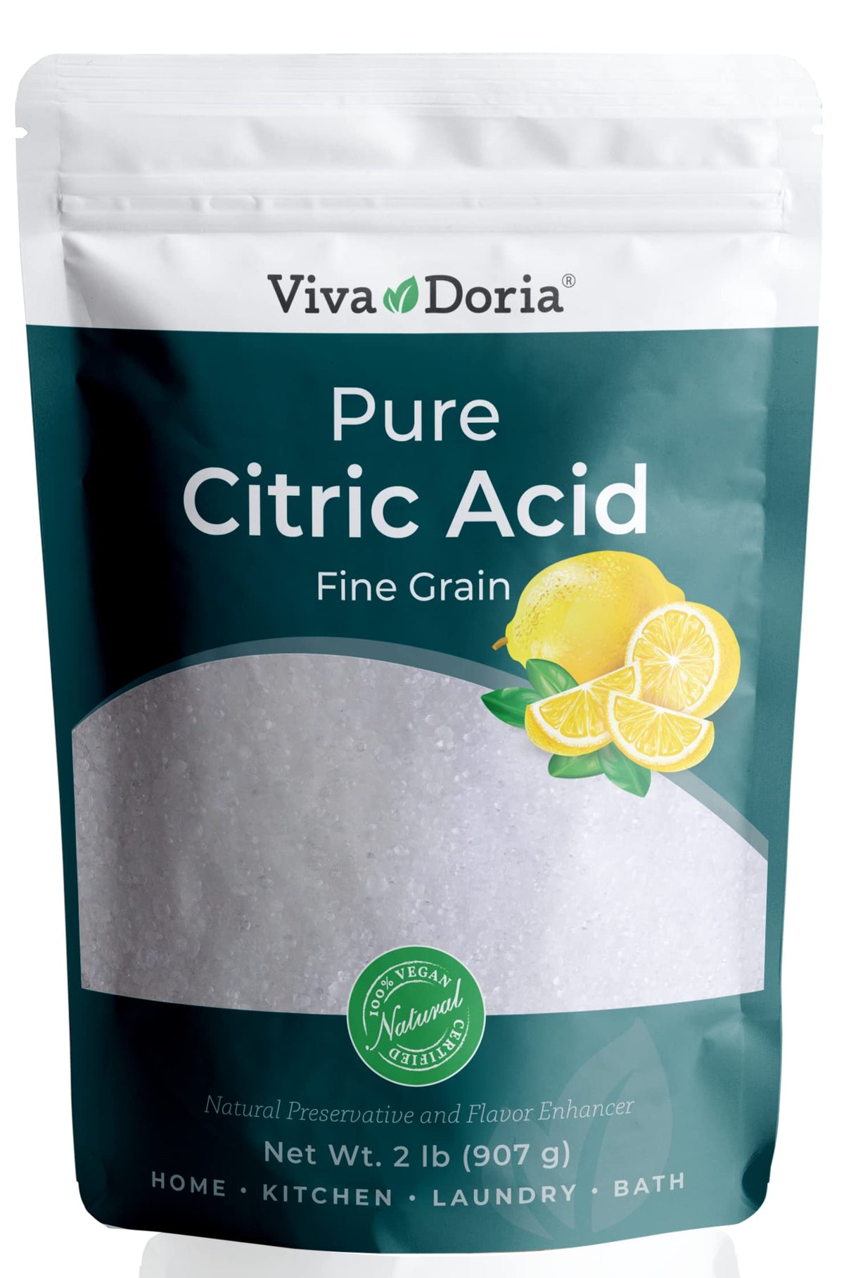 Viva Doria 100% reine Zitronensäure, Lebensmittelqualität, feines Granulat, 907 g (2 lb)