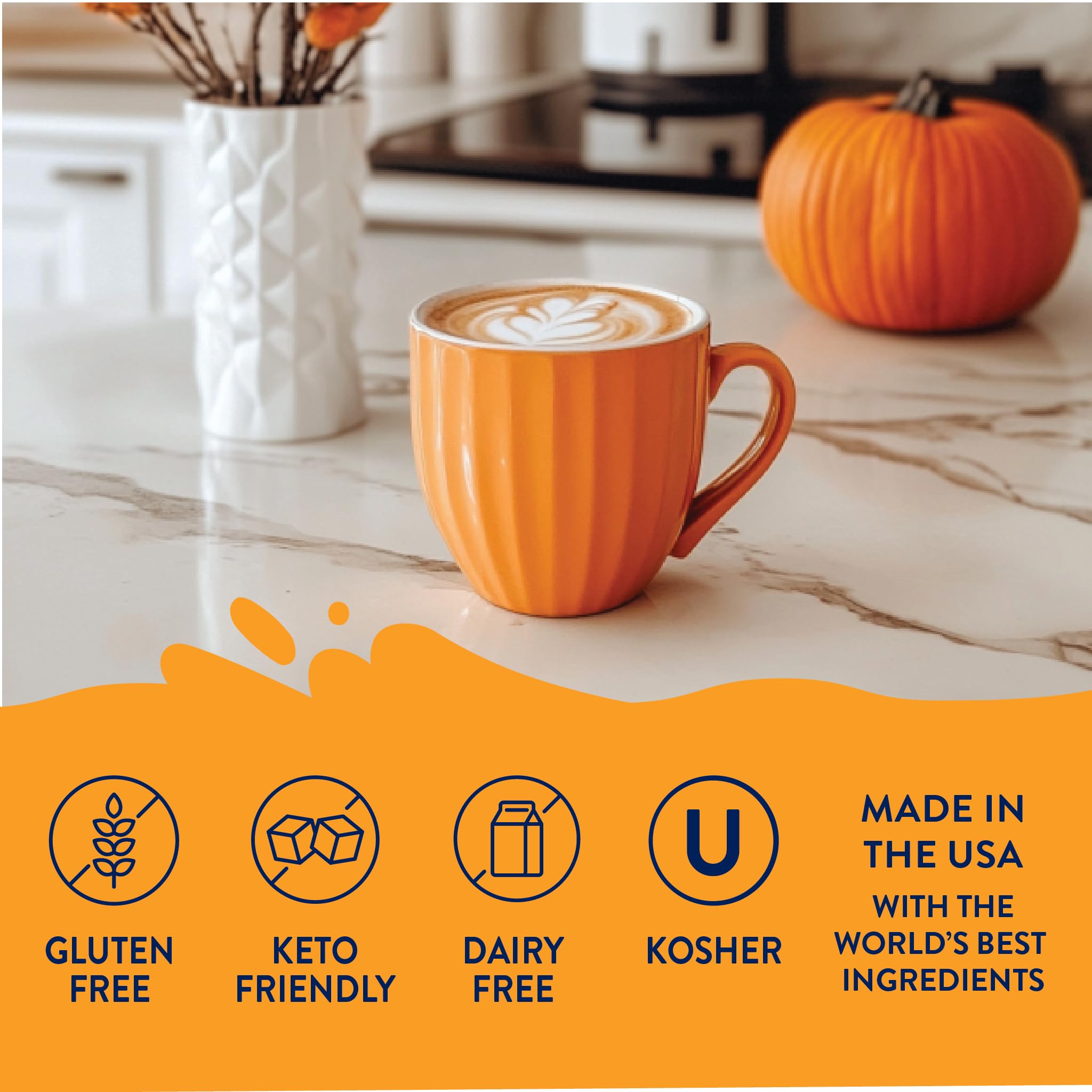 Jordan's Skinny Syrups Sugar Free Coffee Syrup, Pumpkin Spice Flavor Drink Mix, Zero Calorie Flavoring for Chai Latte, Protein Shake, Food & More, Gluten Free, Keto Friendly, 25.4 Fl Oz, 1 Pack