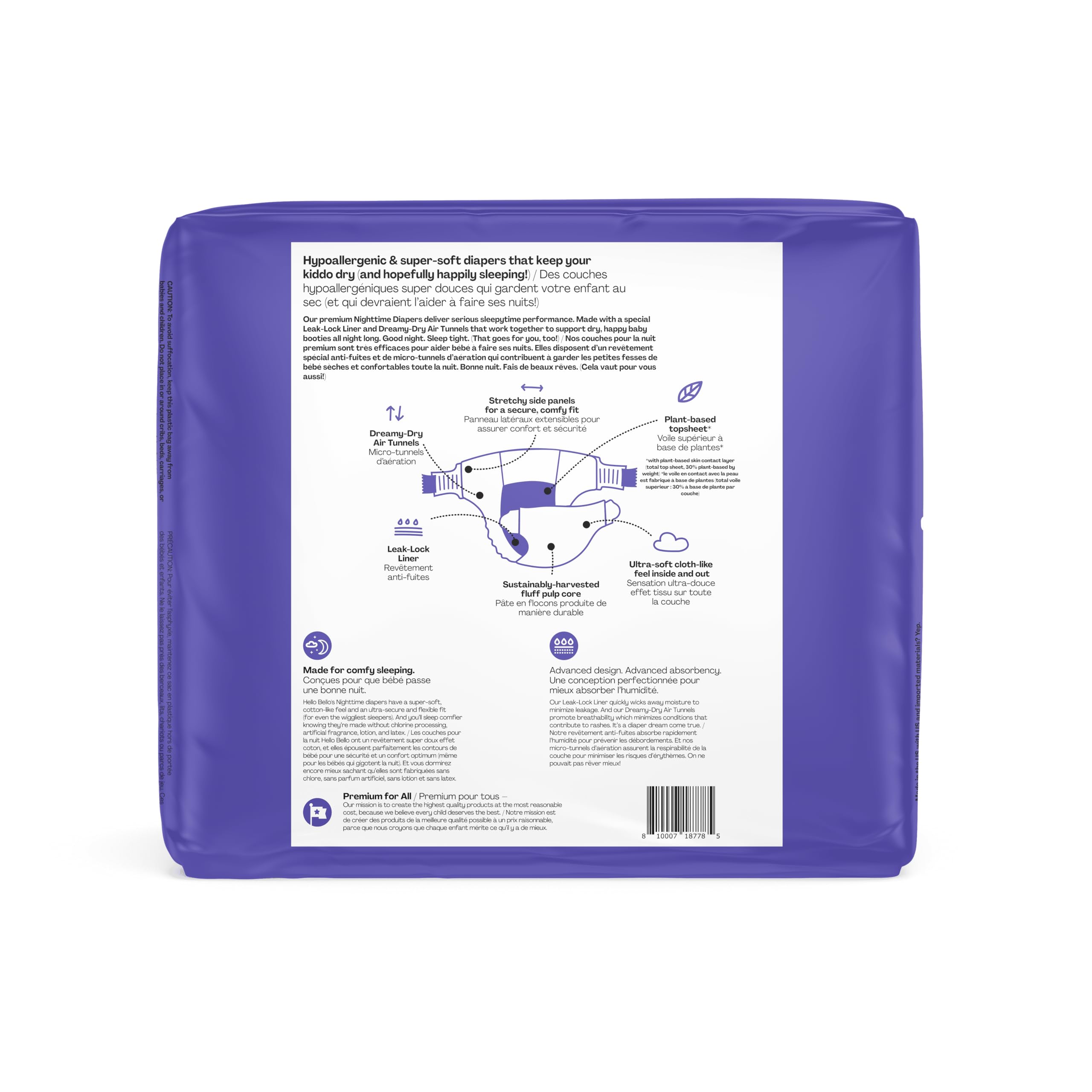 Hello Bello Nighttime Baby Diapers, Size 4, Ultra Absorbent and Hypoallergenic for Overnight Diapers for Extended Protection, 21 Count,Pattern or Packaging May Vary.