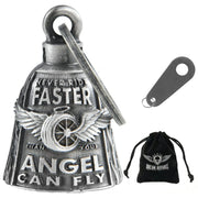 Motorcycle Bells for Bikers Guardian Angel Gremlin Motorcycle Bells for Motorcycle Rider Key Chain for Luck (Never Rider Faster Than Your Angel Can)