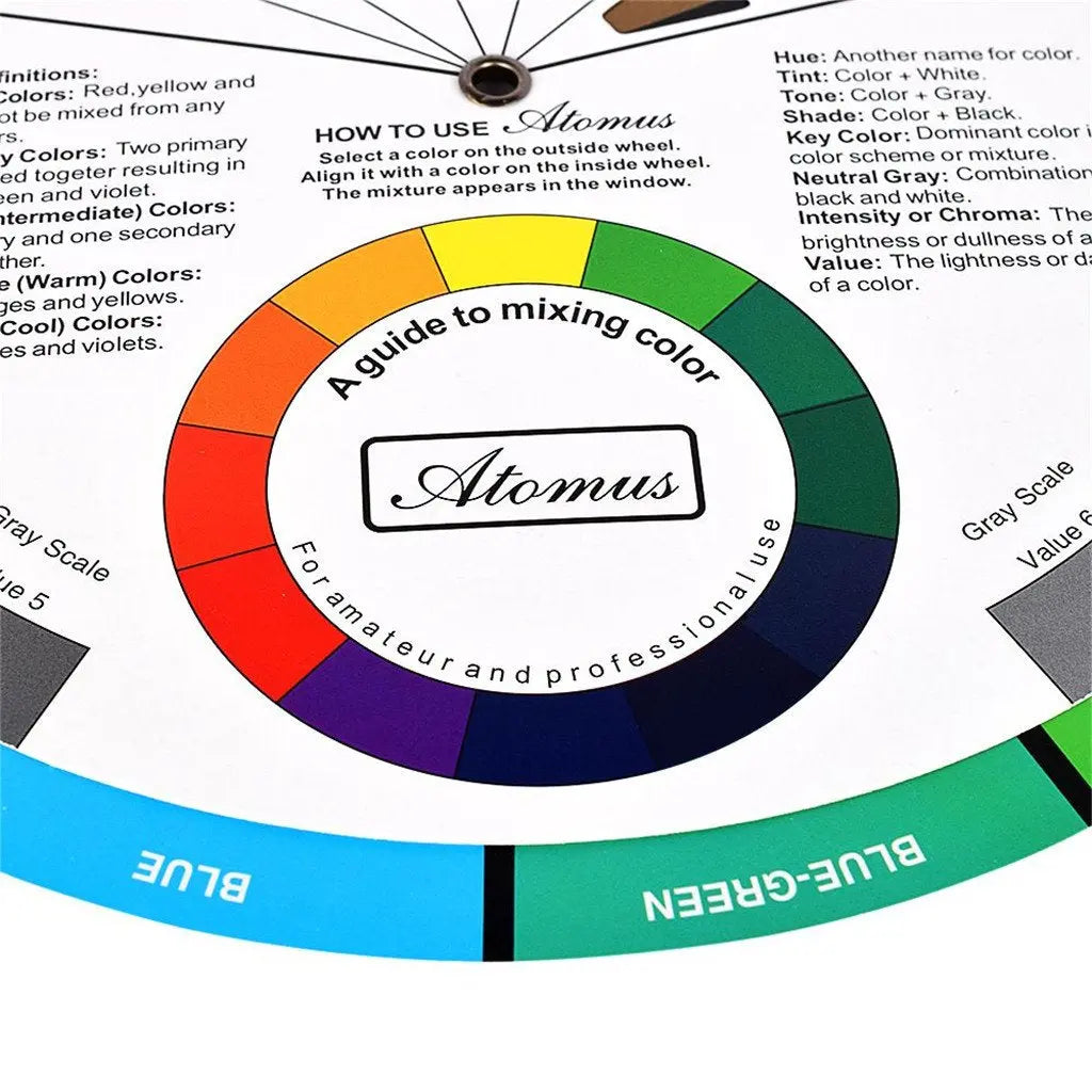 JimKing Creative Color Wheel, Paint Mixing Learning Guide, Art Class Teaching Tool for Makeup Painting Tattoo,Blending Board Chart Color Mixed Guide Hardboard(9.25inch)