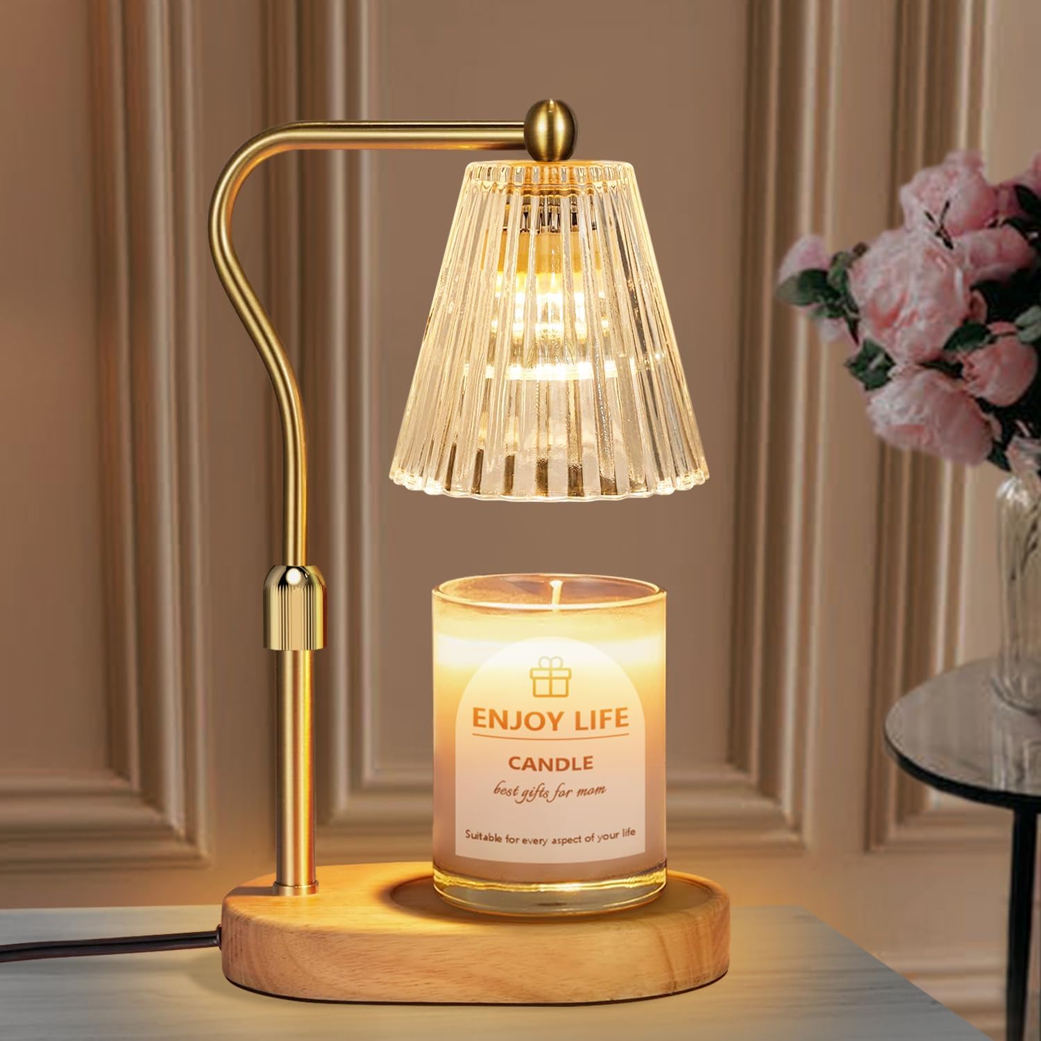 seenlast Kerzenwärmer Lampe mit Timer Dimmer Höhenverstellbar für neues Zuhause Schlafzimmer, Muttertagsgeschenke, Vintage Heimdeko für Duftkerzen