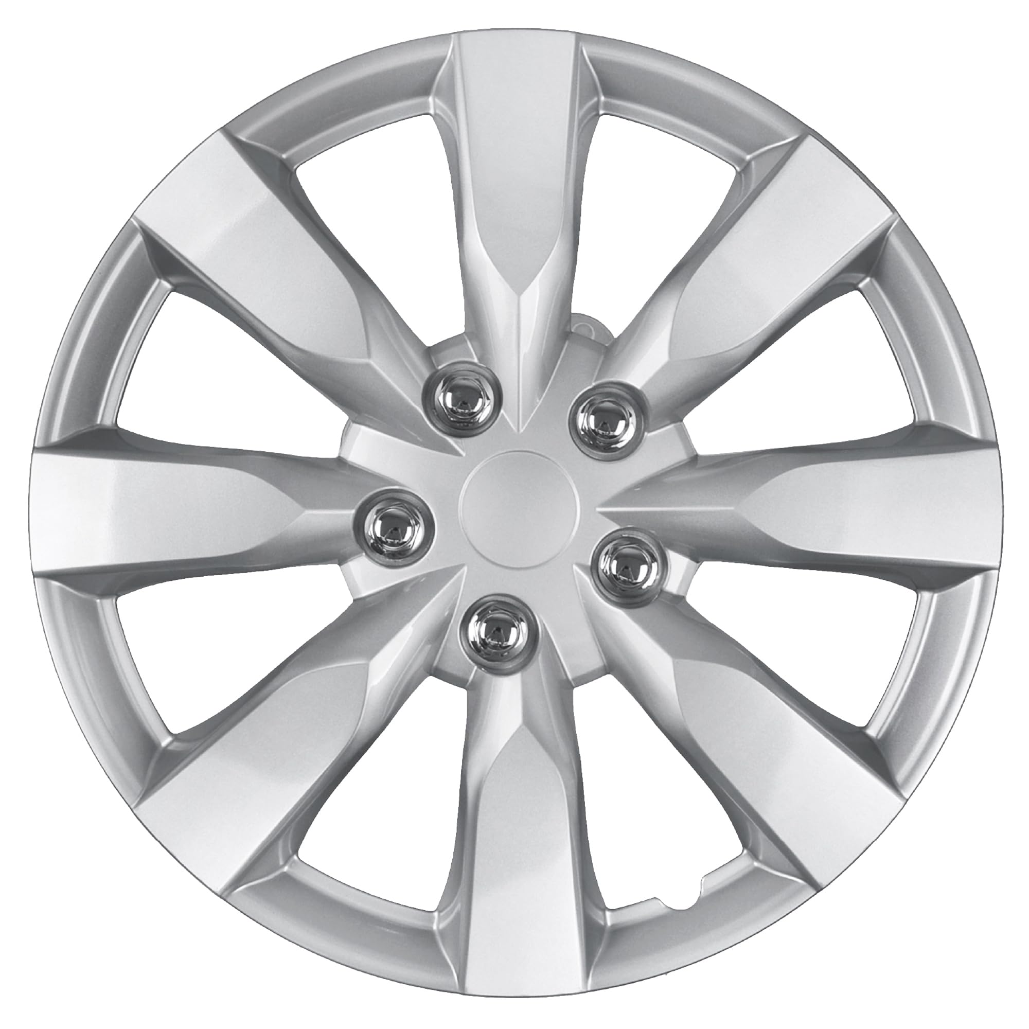 BDK (4-Pack) Premium 16" Wheel Rim Cover Hubcaps OEM Style Replacement Snap On Car Truck SUV Hub Cap - 16 Inch Set, Abs,Steel, Acrylonitrile Butadiene Styrene