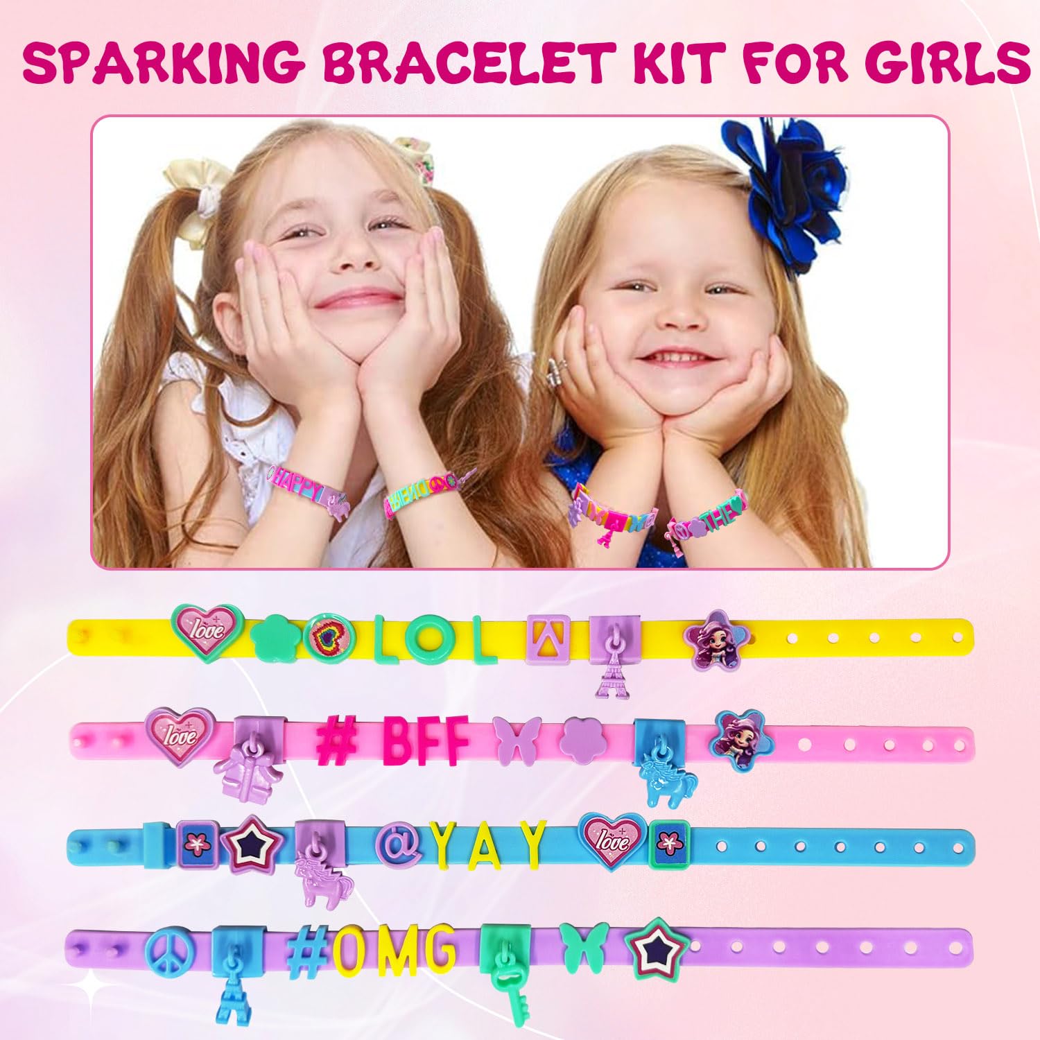 Dupamind Art & Craft Kits for Kids, DIY Friendship Bracelet Making Kit for Girls, Jewelry Making with Charm & Stickers, Birthday Gifts for Ages 5-12, Toys for Ages 5, 6, 7, 8, 9, 10, 11, 12 Years Old