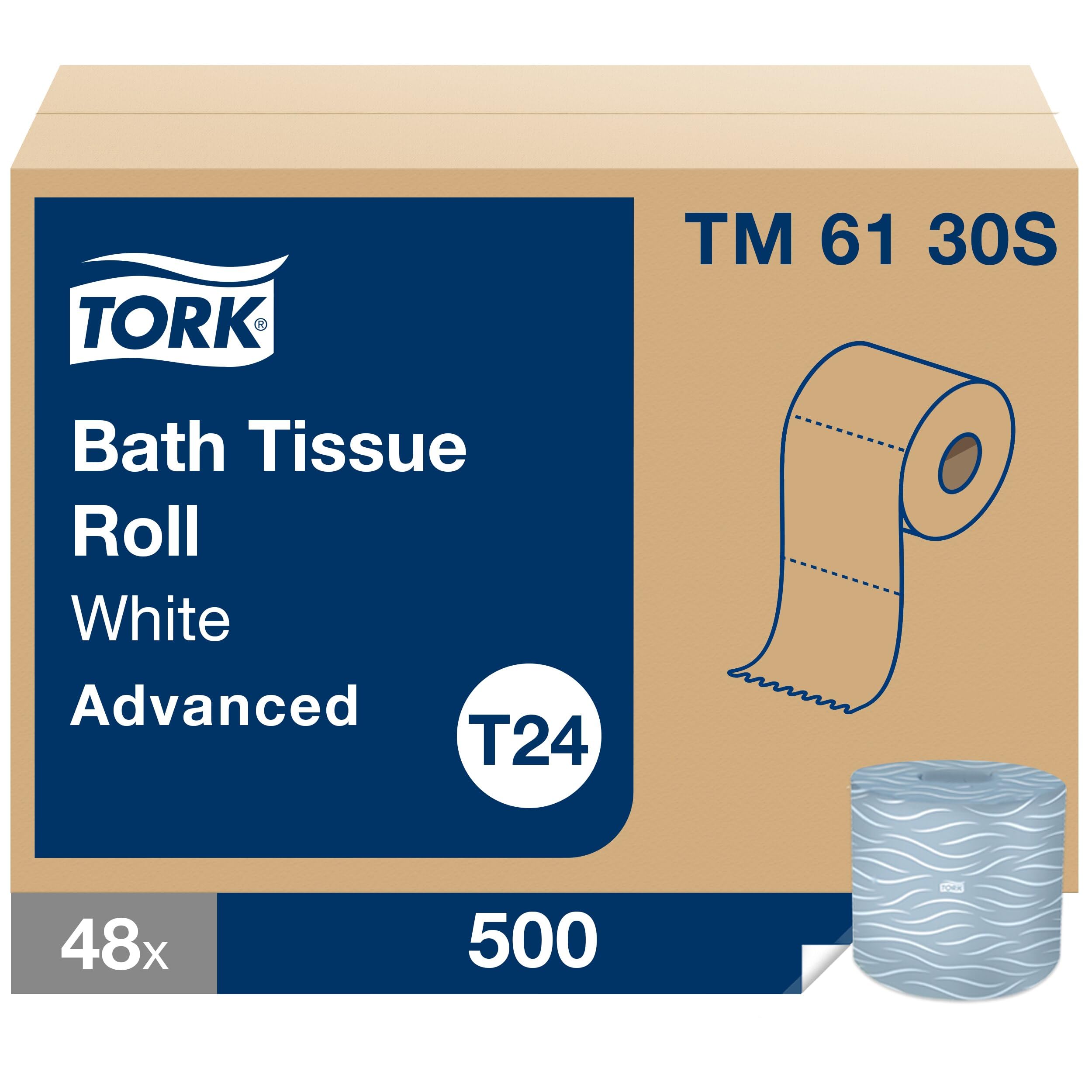 Tork Bath Tissue Roll Advanced 2-ply For everyday use at home Biodegradable 4x3.75", 500 sheets/roll, 48 rolls/case