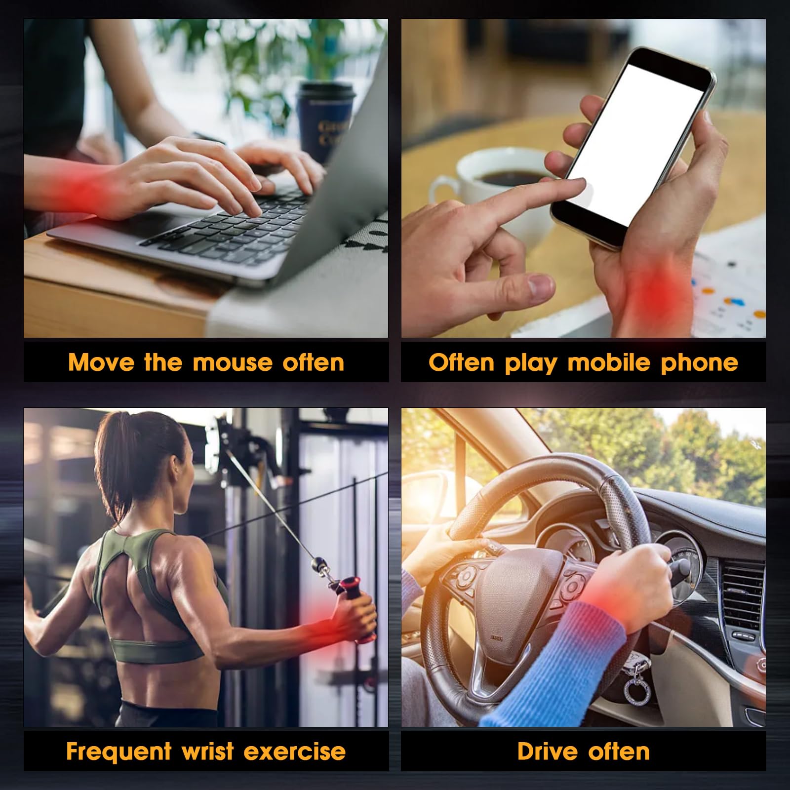 JIN BD Wrist Trainer/Strengthener Gyro Ball Auto-Start Gyroscopic Forearm Exerciser for Strengthen Arms, Fingers, Wrist Bones and Muscles （Black Without Light）