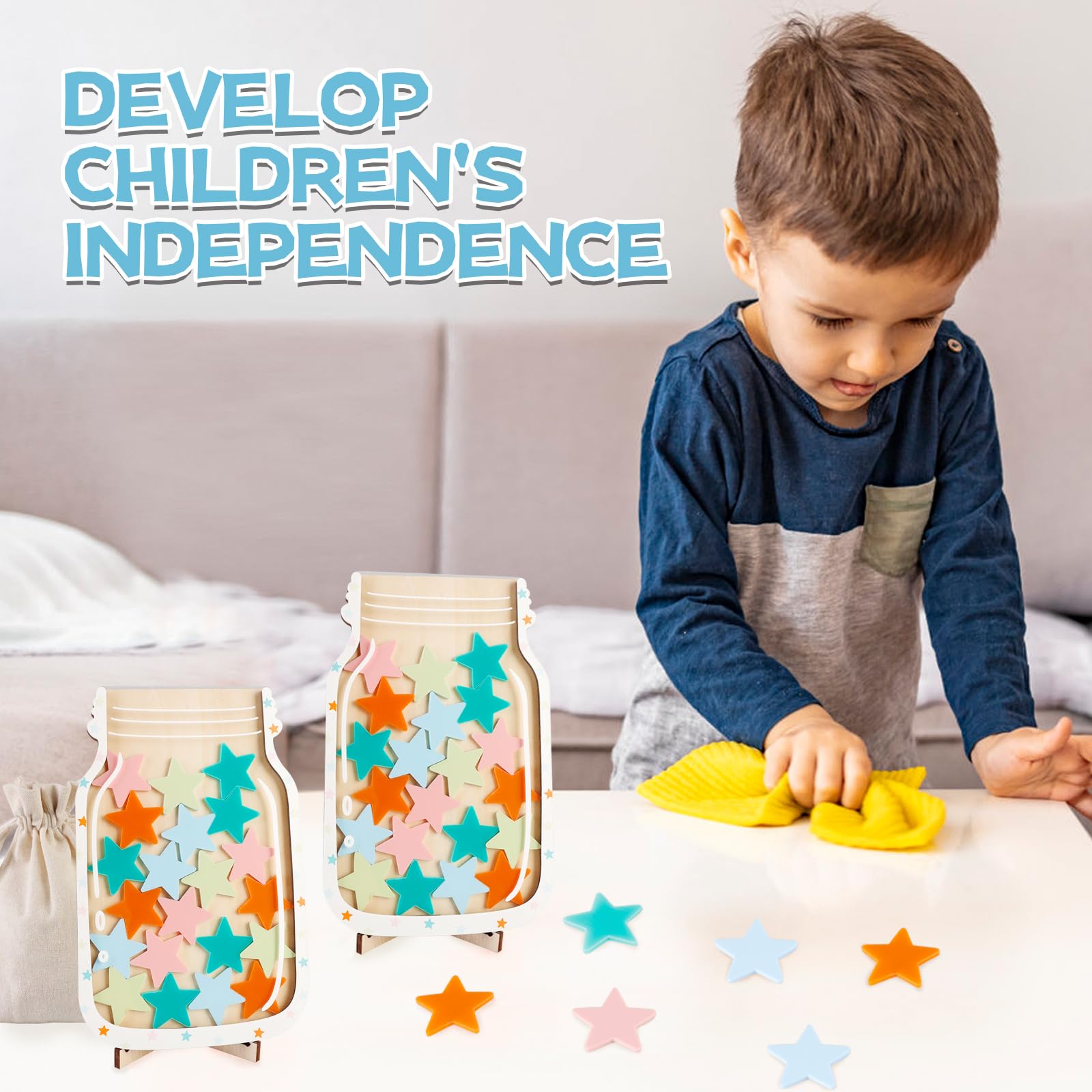 Generic Magnetic Reward Jar, Classroom Reward Jar for Kids, Personalized Stars Reward Jar for Students Kids Behavior, Magnetic Reward Chart for Classroom Board Home, M25-JLG