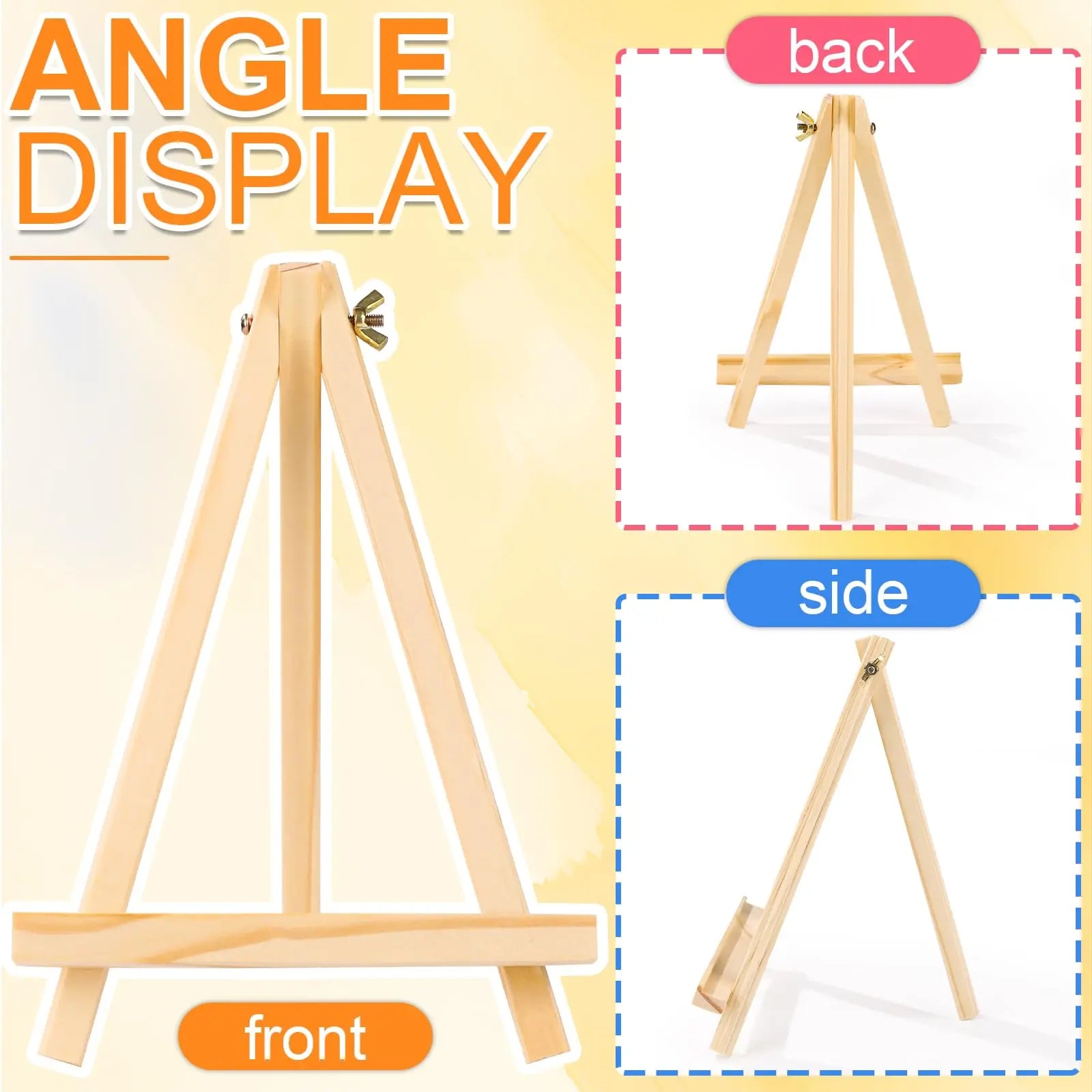 ESRICH 4 Pack 9 Inch Wood Easels - Tripod Painting Easels for Art & Crafts, Portable Canvas Holders