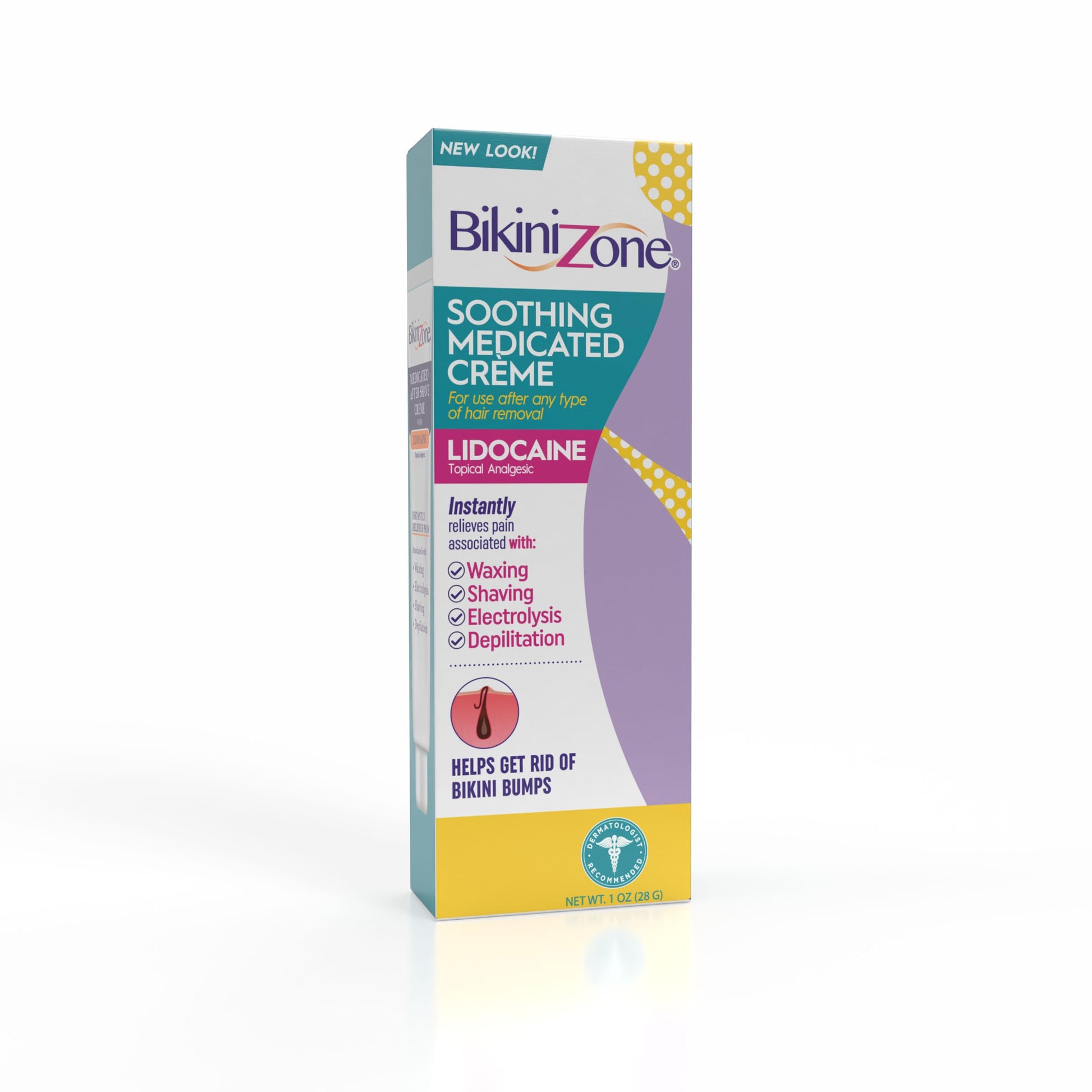 Bikini Zone Medicated After Shave Crème with Soothing Lidocaine, 1 Oz, 1 Pack