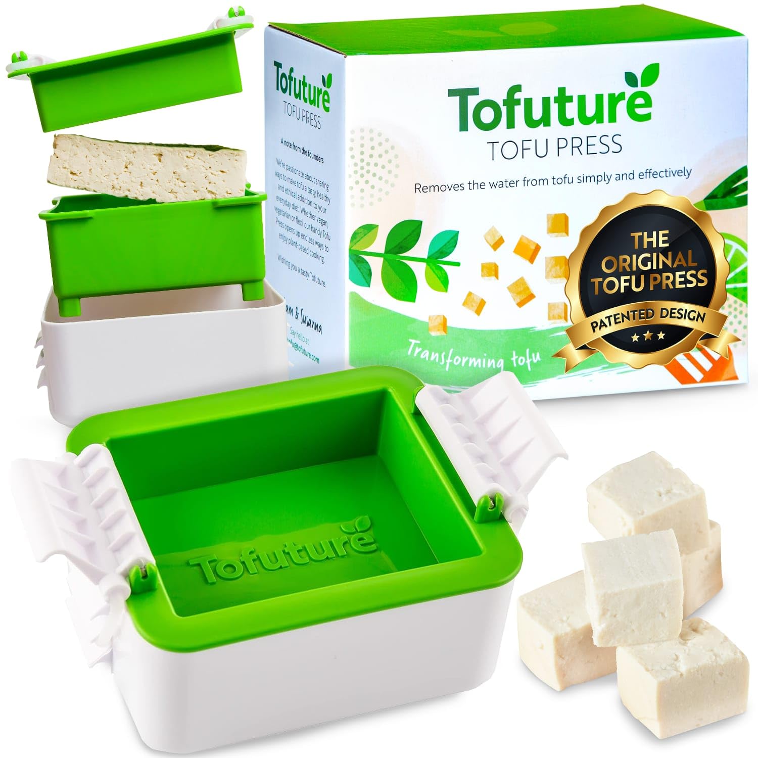 Tofuture Tofupresse von Tofuture – Die originale und beste Tofupresse. Entfernt einfach und schnell Wasser aus Tofu, um den Geschmack zu verbessern und jedes Mal eine perfekte Konsistenz zu erzielen