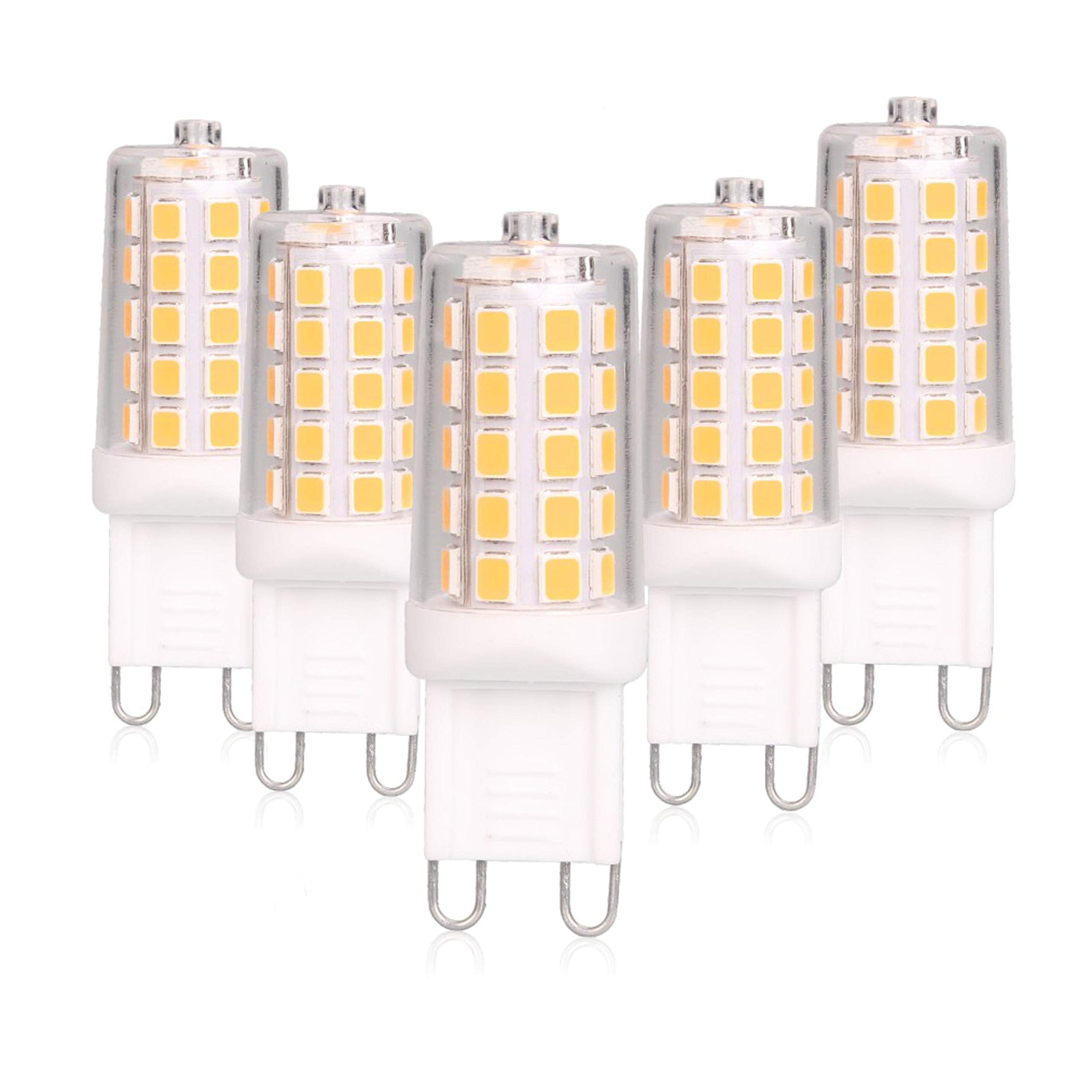 BAOMING G9 LED Lampe Dimmbar 4W, 40 Watt T4 G9 Halogen Äquivalent, 2700K Sanftes Warmweiß, 120V Flimmerfrei, Kronleuchter Beleuchtung 450LM (5er Pack)