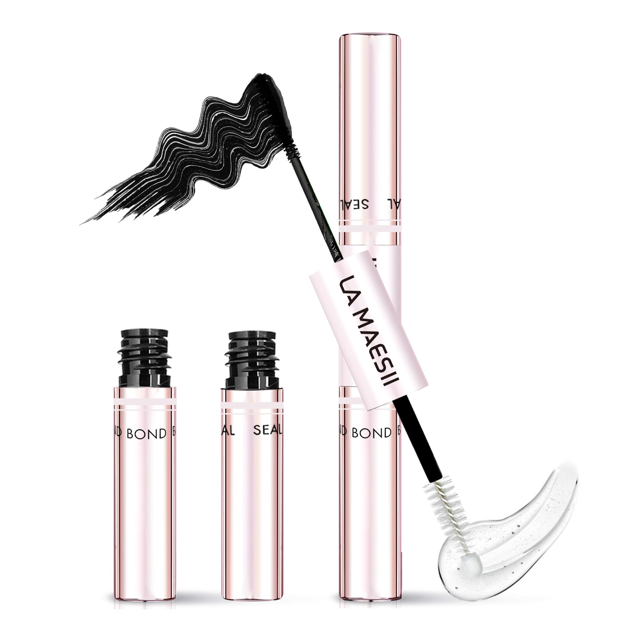 LA MAESII Lash Cluster Bond and Seal Waterproof Glue for Eyelash Clusters 10ml 2-in-1 Home Use Strong Hold 72H