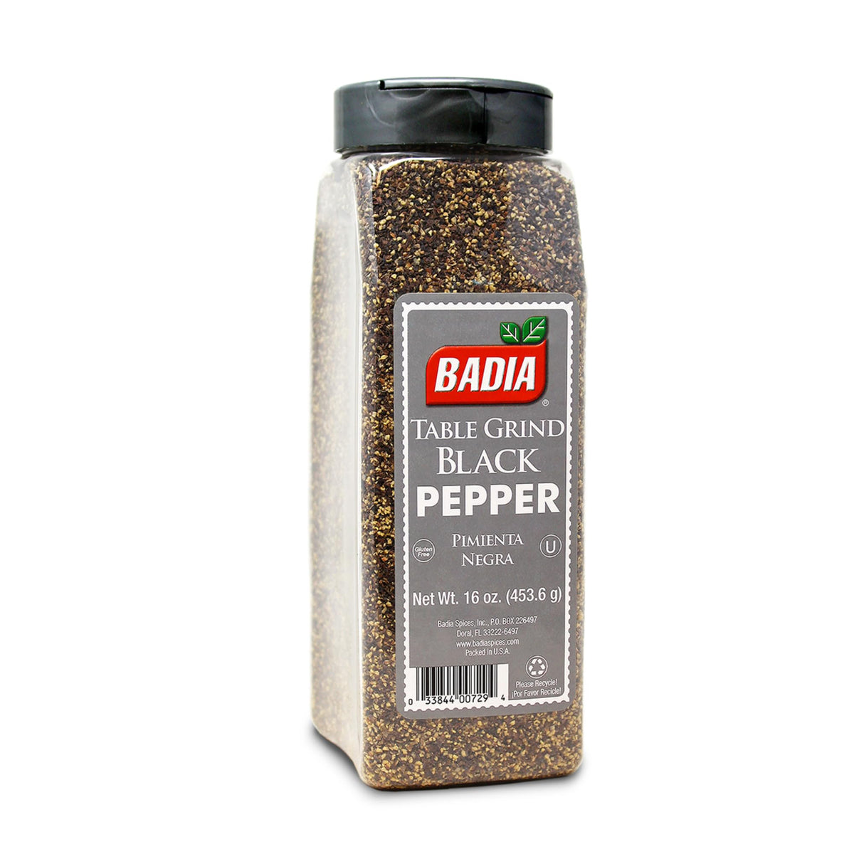 Badia Schwarzer Pfeffer Table Grind, 453 g – Premium-Gewürz zum Kochen & frisch gemahlener Geschmack