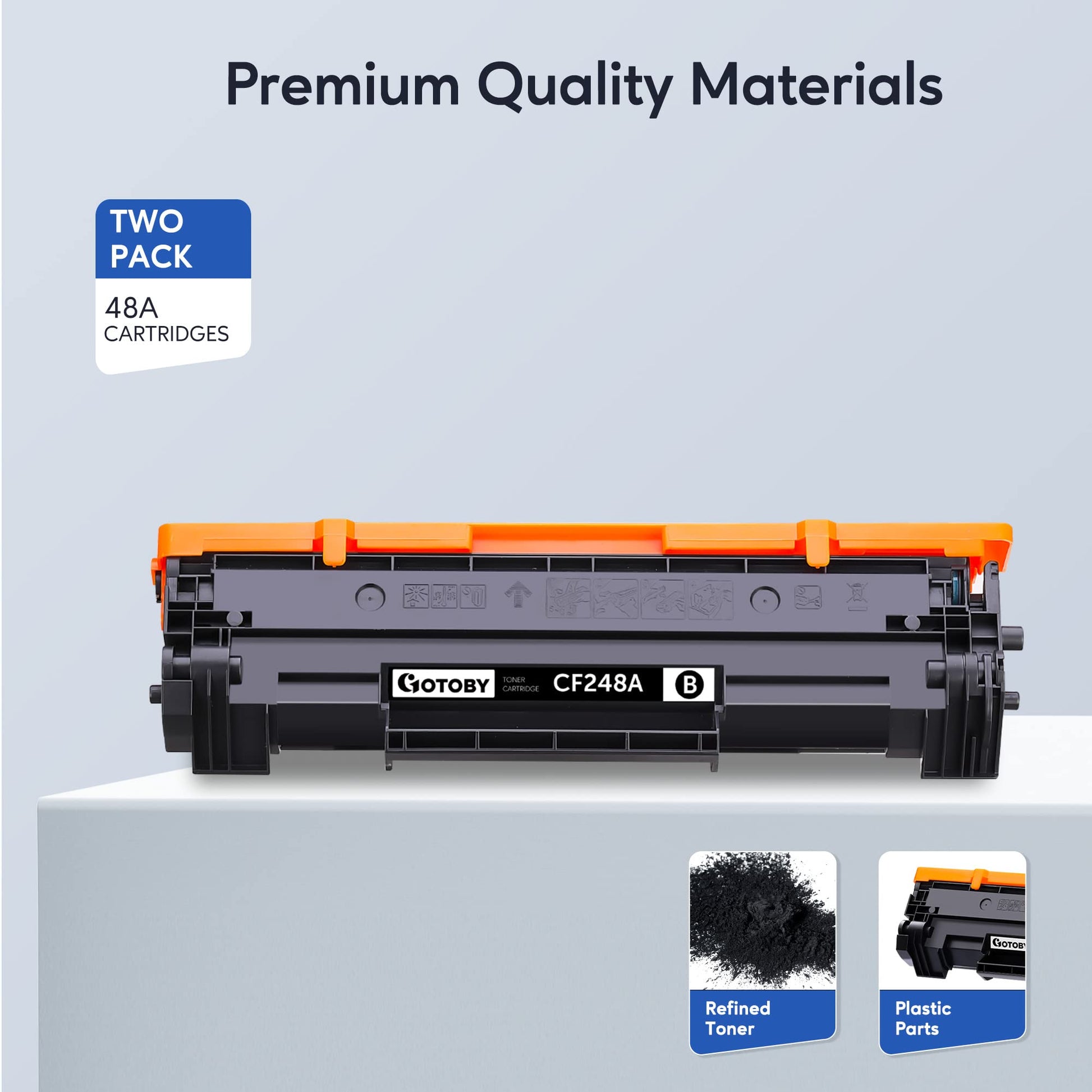 GOTOBY Compatible Toner Cartridge Replacement for HP 48A CF248A for Pro M15w M15a M16w M16a M28w M28a M29w M29a M30w M31w Printer (Black, 2 Pack)