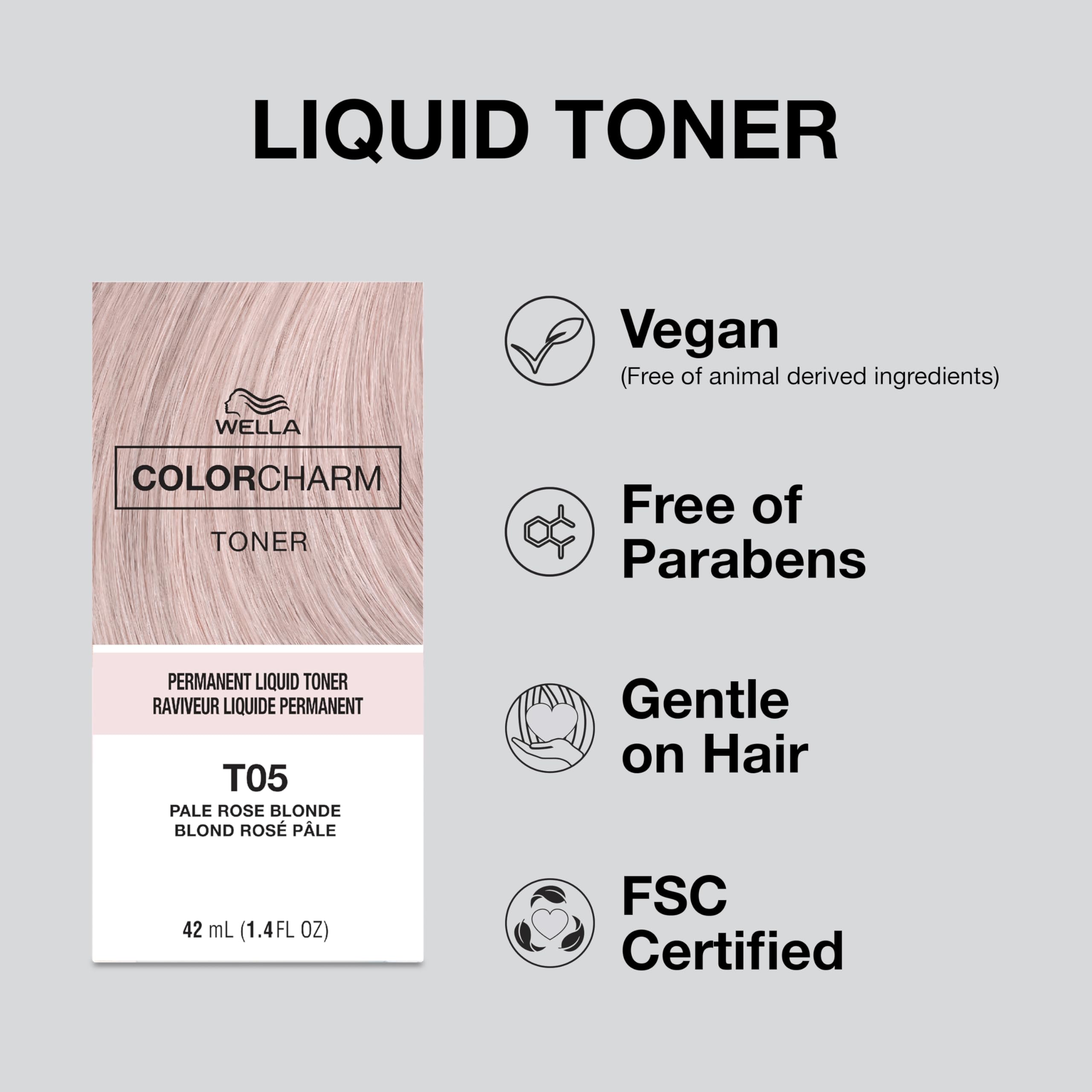 COLORCHARM Permanent Liquid Toners | Neutralize Brass | Free of Parabens | Vegan | T18 Lightest Ash Blonde | 1.4 Fl Oz