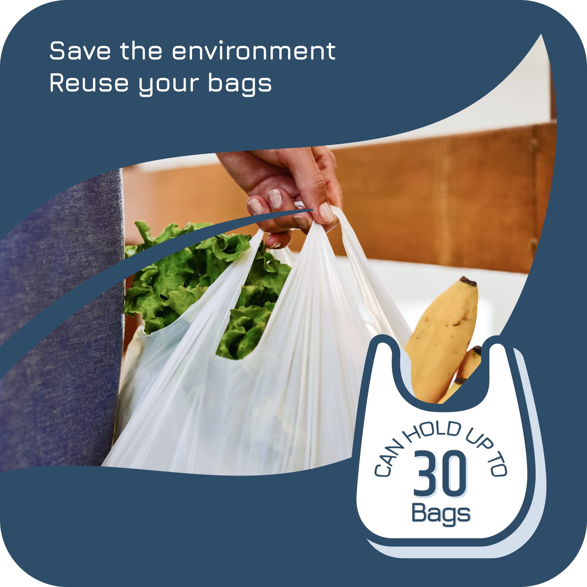 Manterio Wall-Mount Grocery Bag Dispenser | Space-Saving Design | Easy Install | Smudge-Proof, Fingerprint-Resistant | White | Holds Most Bags for Maximum Storage