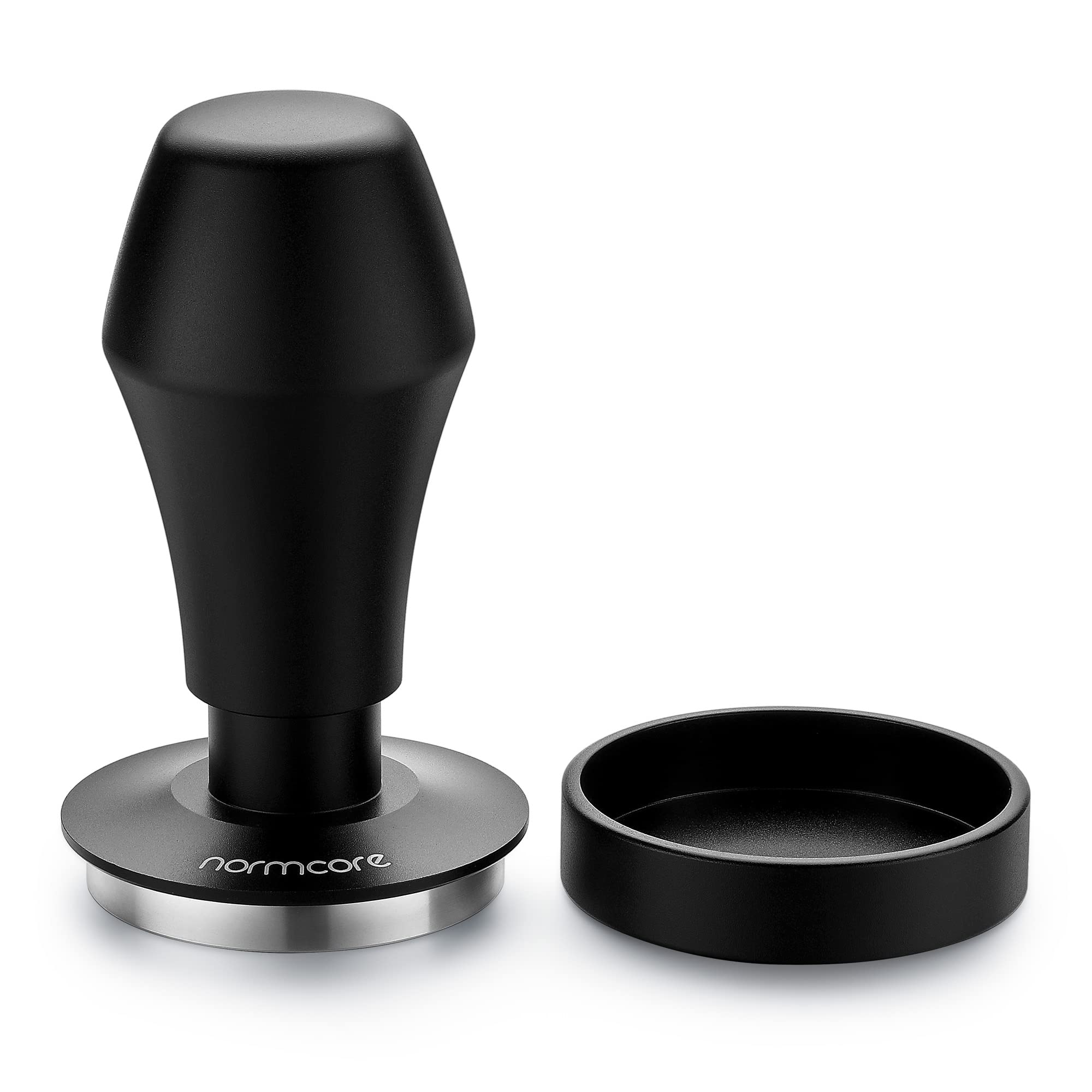 Normcore V4 Coffee Tamper 53.3mm - Spring-loaded Tamper - Barista Espresso Tamper with 15lb / 25lb / 30lbs Replacement Springs - Anodized Aluminum Handle and Stand - Flat Base