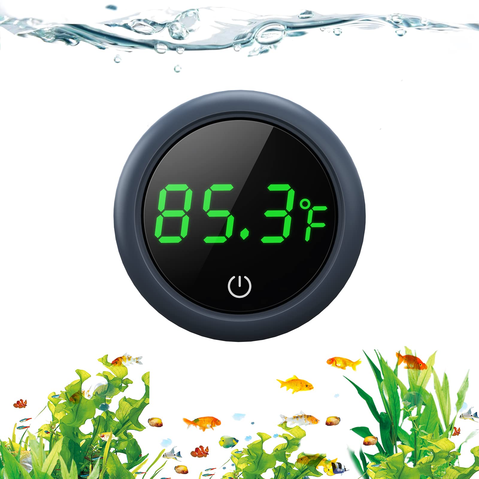 PAIZOO Fish Tank Digital Thermometer Accurate LED Display to 0.9 degreesF Tank Thermometer Aquarium Temperature Measurement Suitable for Fish, Axolotl, Turtle or Aquatic