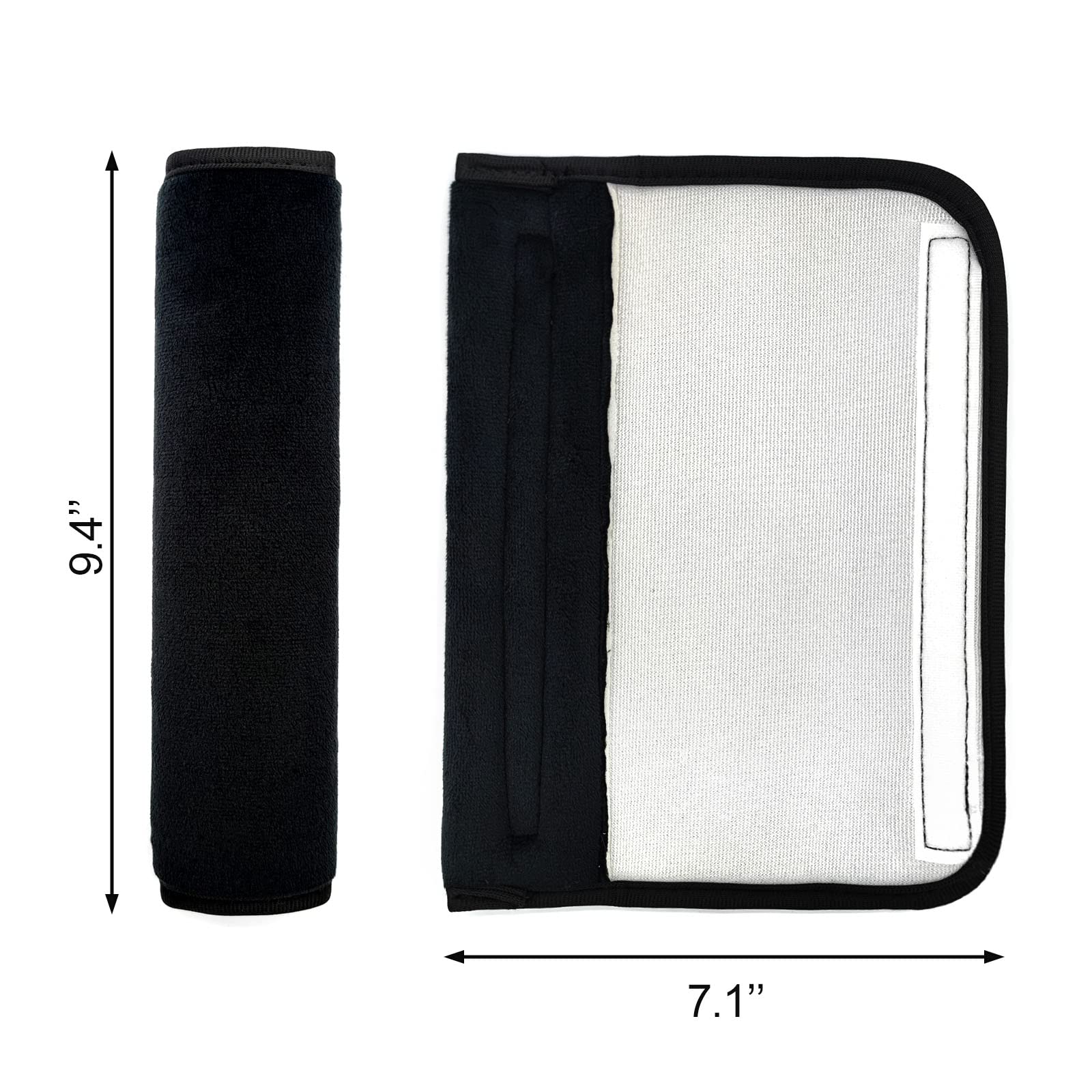 Medsuo 2 Pack Universal Soft and Comfortable Car Seat Belt Pads Harness Pads Pram Strap Covers Backpack Shoulder Pad Automotive Seat Belt Cushion Pad Cover for Adults - Black