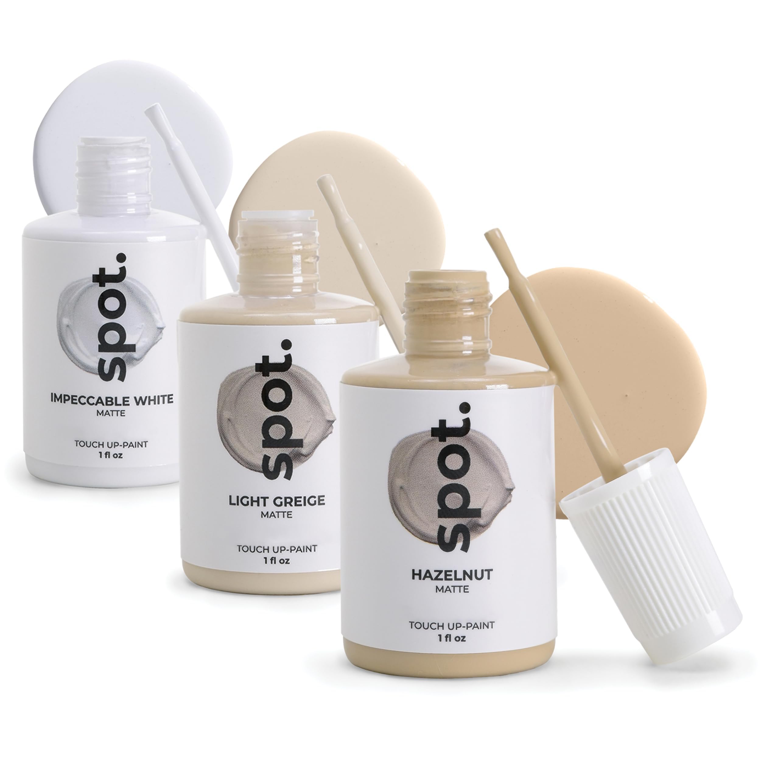 spot. Reparaturfarbe | Mattes Finish für Schränke, Wände, Türen & Möbel | Multi-Ton Beige Reparatur-Kit | Schnelltrocknend, selbstgrundierend, geruchsarm, umweltfreundlich | Kein Schleifen oder Grundieren erforderlich | 3er-Pack
