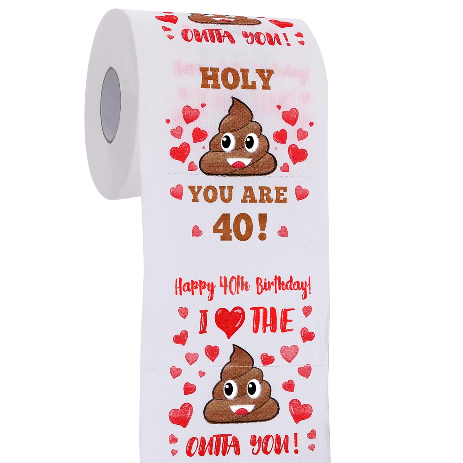 40th Birthday Gifts for Women, Men, Her, Him - Happy Prank Toilet Paper - 40th Birthday Decorations, Party Supplies Favors - 40 Years Old Funny Gag Gift Ideas, Novelty Bday Present for Friends, Family