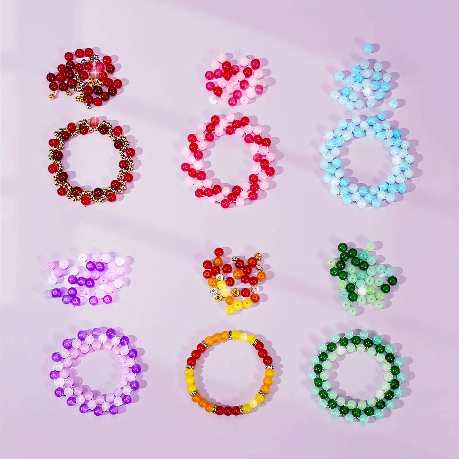 Sunlode Glass Beads for Bracelets 1400pcs Bracelet Making Kit 6mm Glass Bead for Jewelry Making Bracelet Beads 24 Colors Crystal Beads Adult Jewelry Making Supplies Round Glass Beads for Crafts
