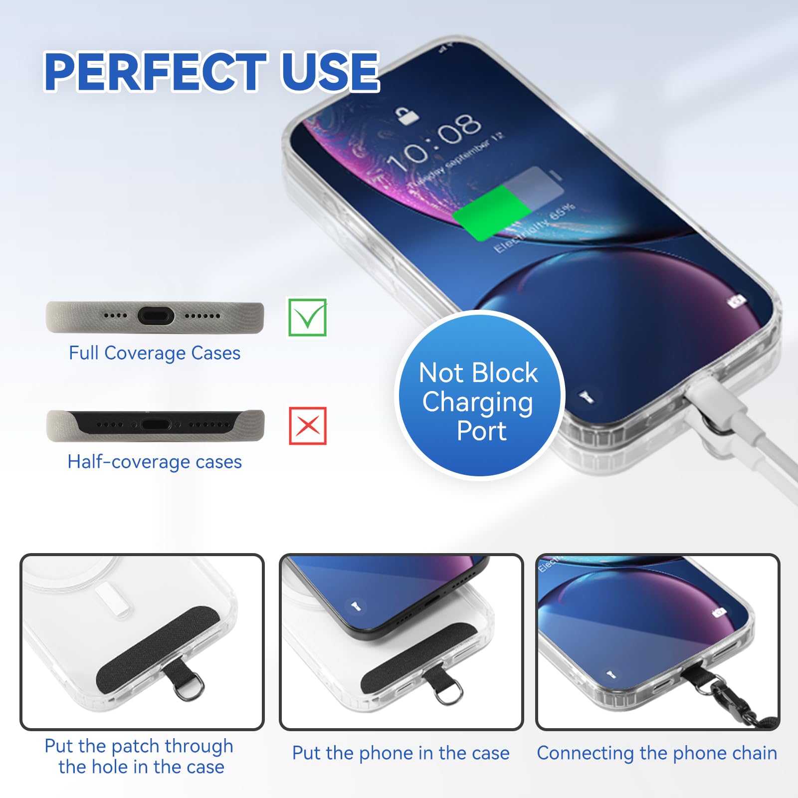 VVAAGG Cell Phone Lanyard for iPhone: Crossbody Phone Strap Adjustable Neck Wrist Strap Anti Theft Long Lanyard Travel Essential for Women Most iPhone and Android Smartphones