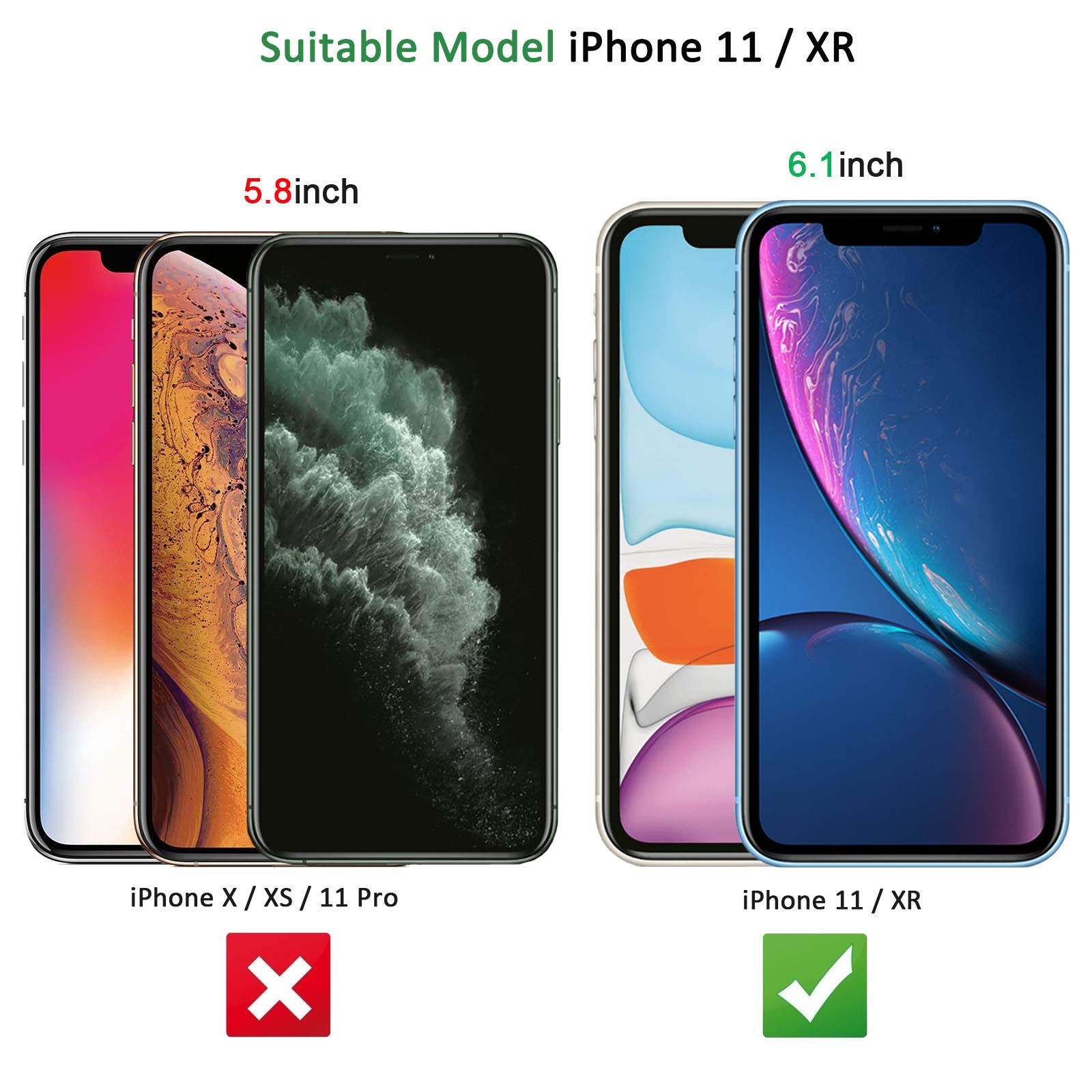 NEW'C 3 Pack Designed for iPhone 11 and iPhone XR Screen Protector (6.1"), Enhanced Tempered Glass Protection, Case Friendly Anti Scratch Bubble Free Ultra Resistant
