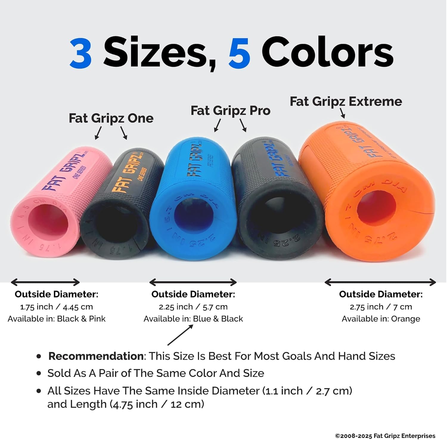 Fat Gripz Pro – Thick Grips For Increased Muscle Fiber Activation (Winner Of 3 Men’s Health Magazine Awards)