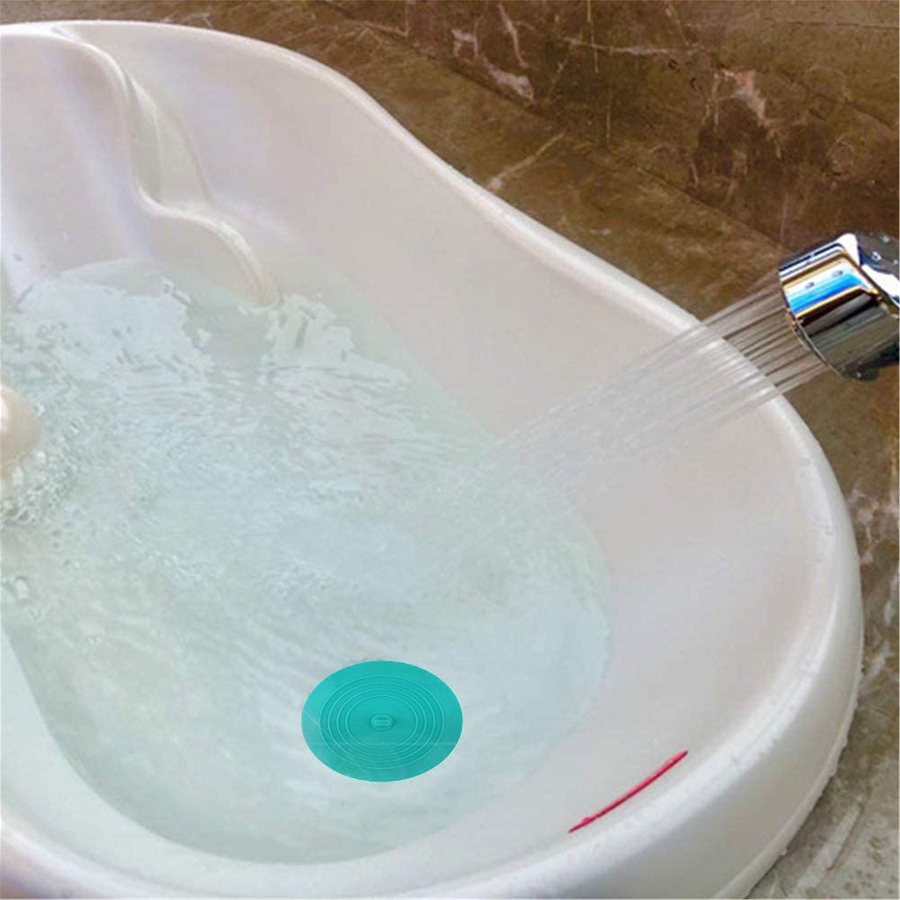 tifanso 2 Pack 6” Bathtub Tub Drain Cover Stopper, Large Silicone Suction Bathroom Drain Plug Hair Stopper, Bathroom Accessories for Kitchen and Laundry