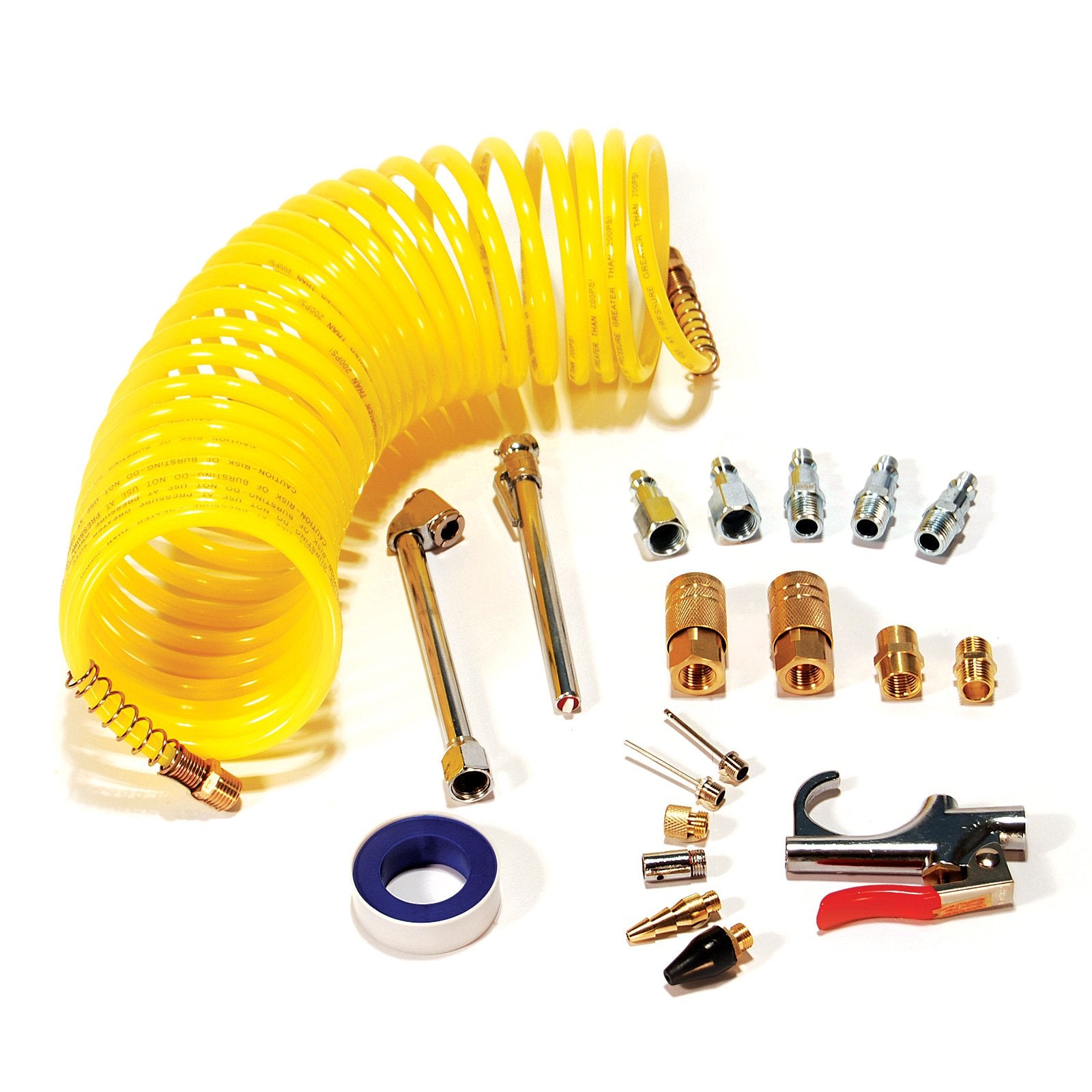 Primefit Pri-6044 IK1016S-20 Deluxe 1/4" Druckluftkompressor-Zubehör-Kit mit 1/4" Spiralluftschlauch