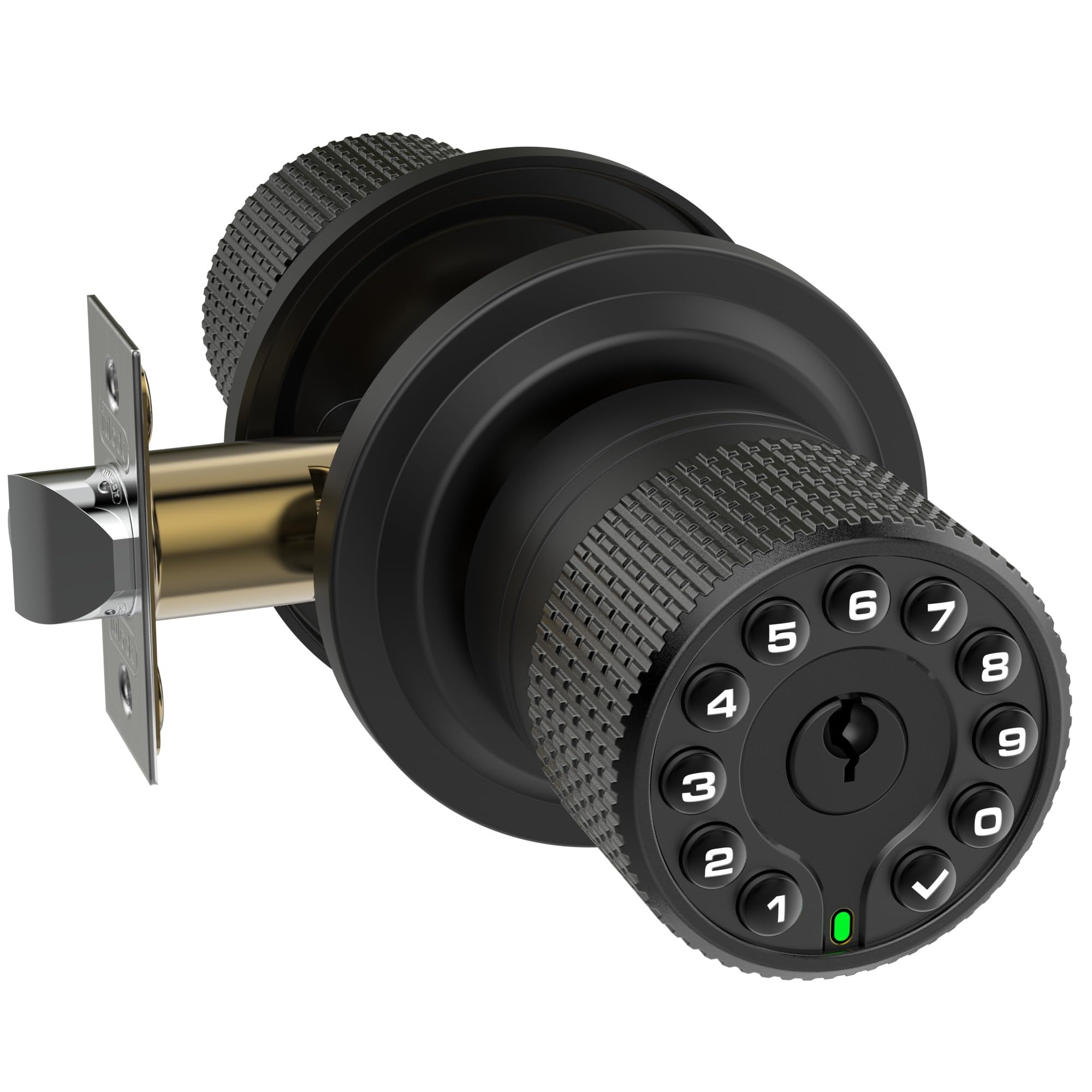 iulock Keypad & Key Smart Türschloss, 50 Benutzercodes, wasserdicht, automatische Verriegelung – Mattschwarz