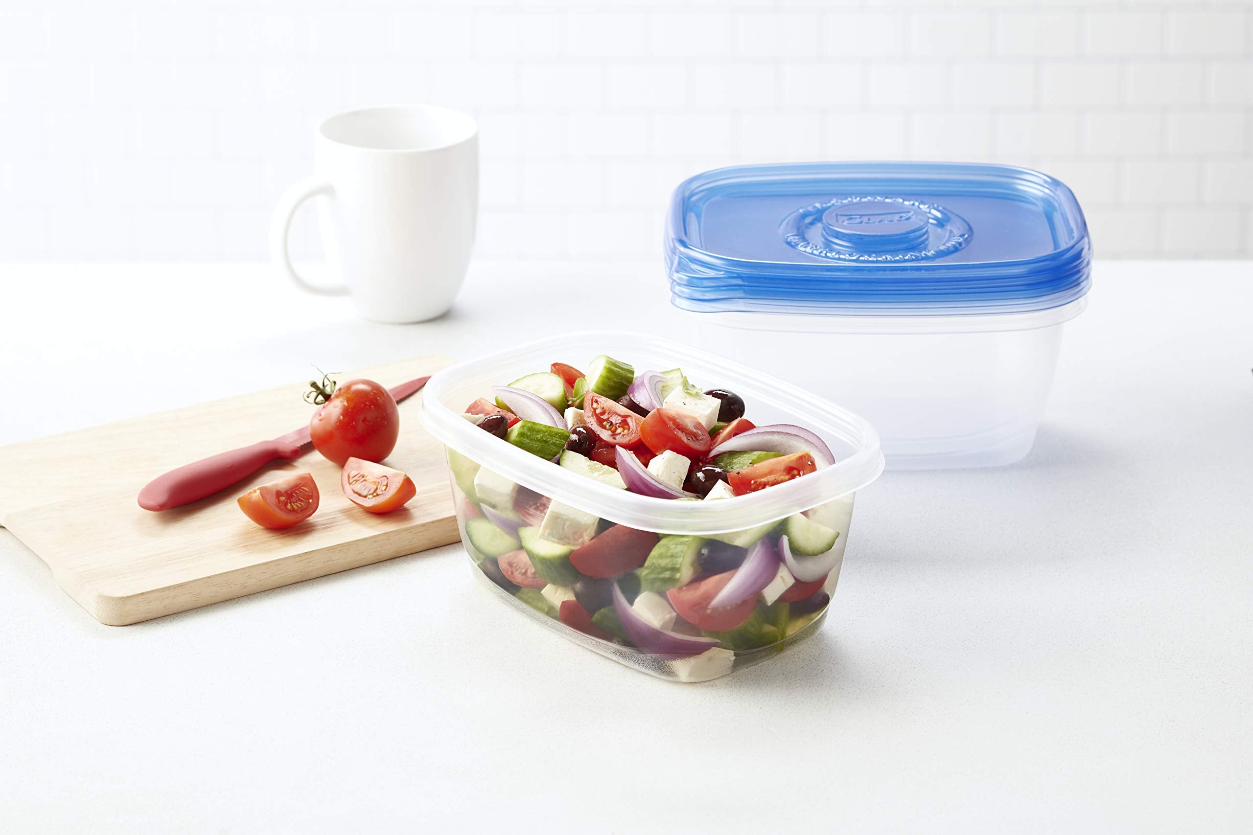 Glad Food Storage Containers, Deep Dish, 64 Ounce, 3 Count