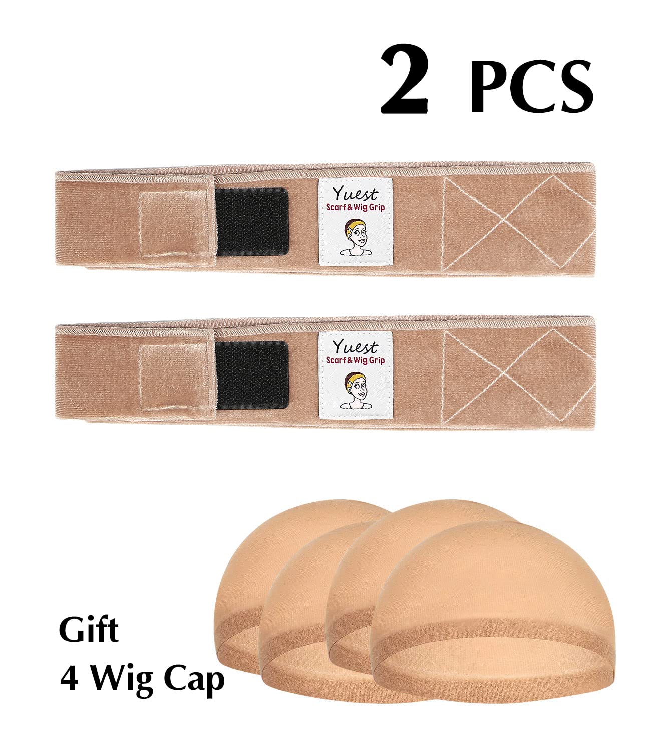 Yuest 2 Pack Wig Grip Band - Velvet Wig Grips Adjustable Headband Stay Put No Slip Edge Saver
