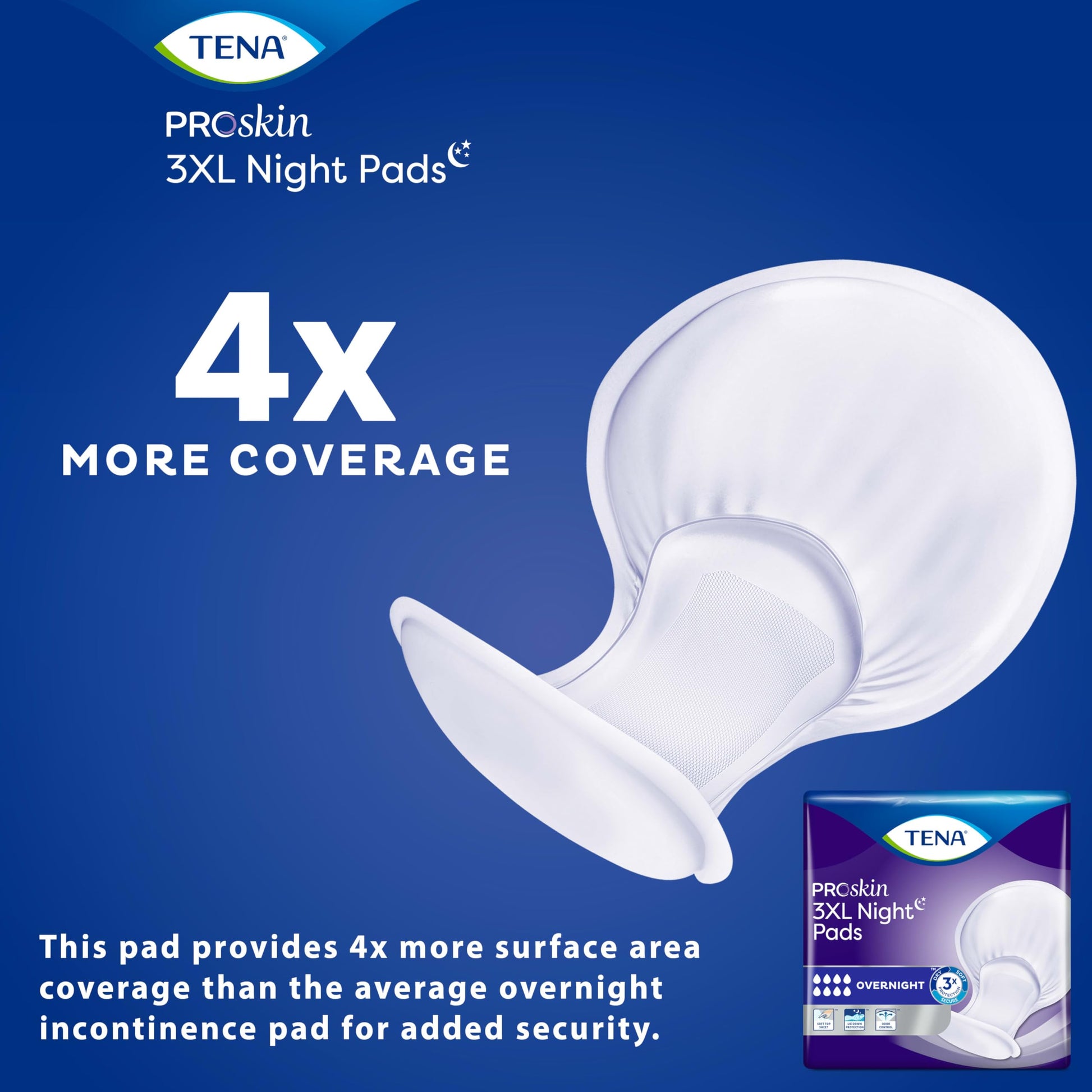 TENA ProSkin Incontinence Pads 3XL Overnight For Men & Women 48 Count
