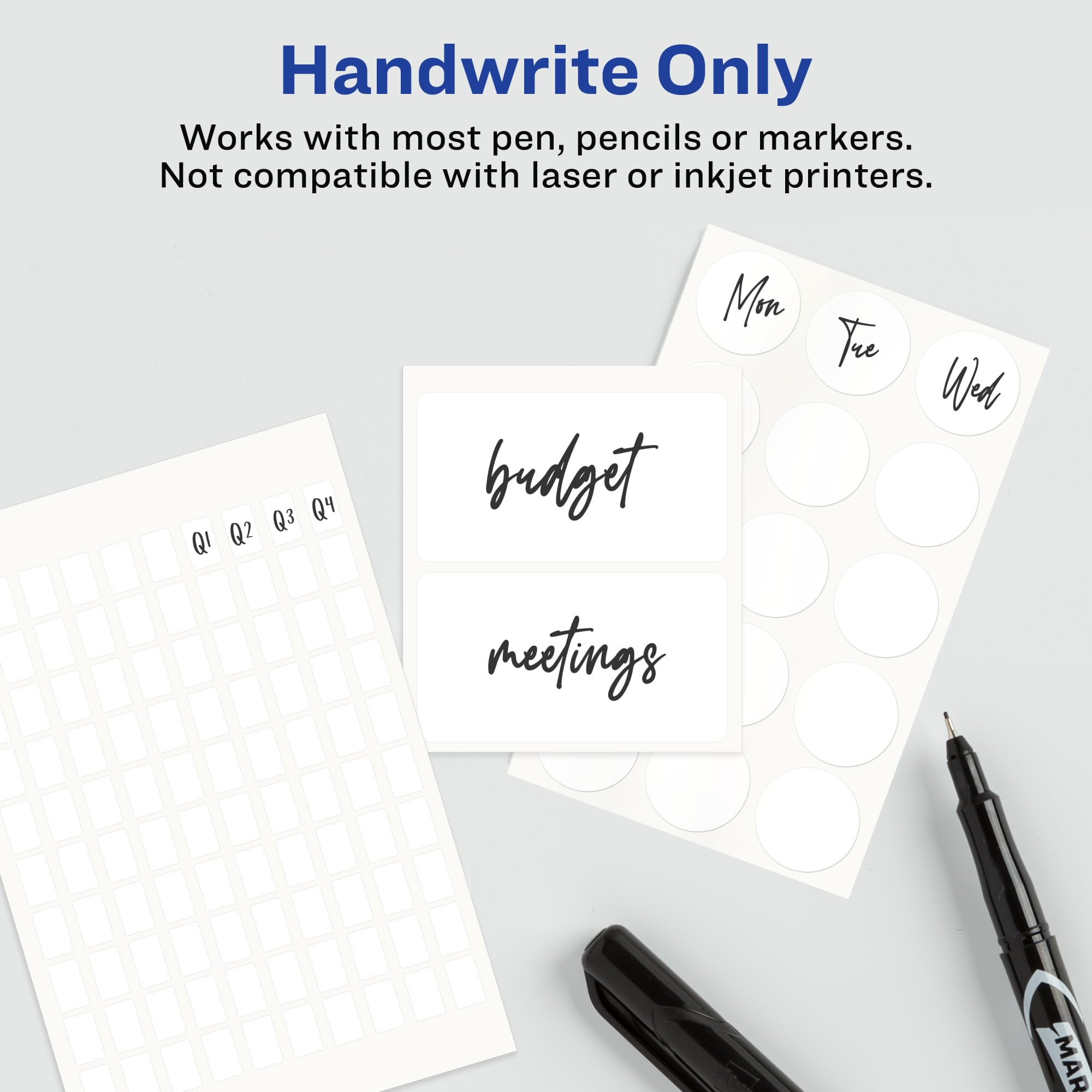 Avery File Folder Labels, 5/8" x 2-3/4", White, Non-Printable, 156 Blank Labels Total (6141)