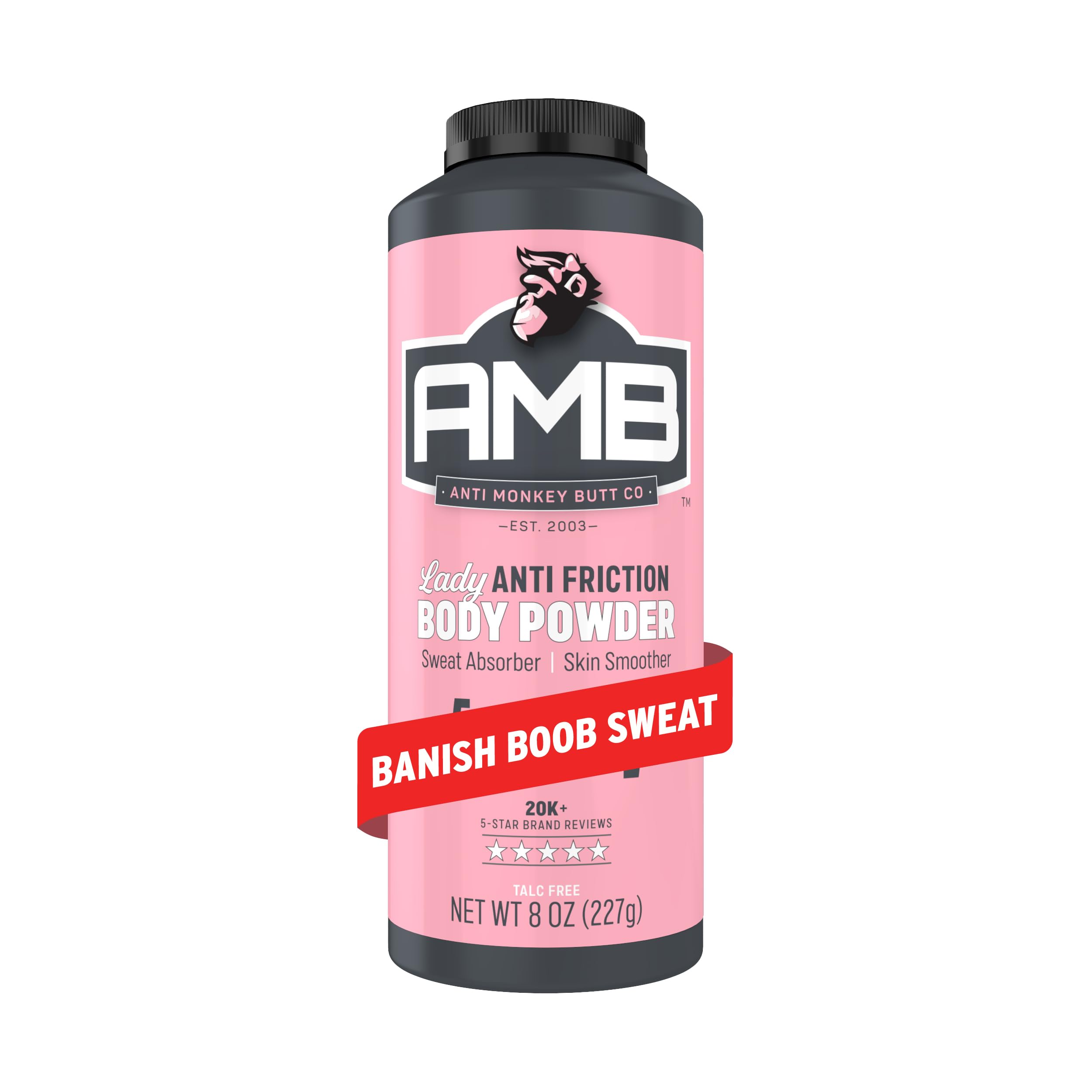 Anti Monkey Butt Body Powder for Women, Talc Free Anti Chafing and Sweat Absorbing Powder with Clamine, Hypoallergenic Formula, 8 oz