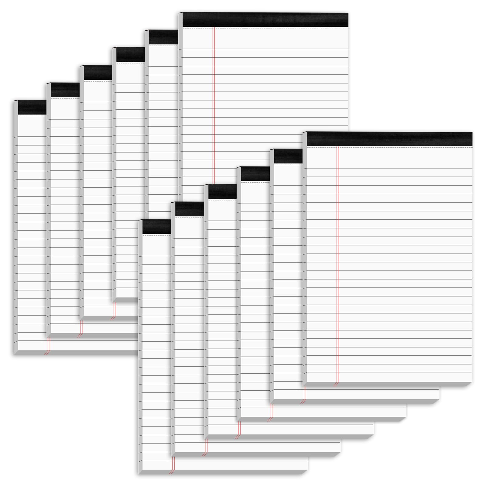 5" x 8" Note Pads 12 Pack of Legal Pads 30 Sheets Notepad College Ruled Small Writing Pads Perforated Pages Paper Pads 80GSM Heavyweight Paper Note Pads for Home, Office, or School