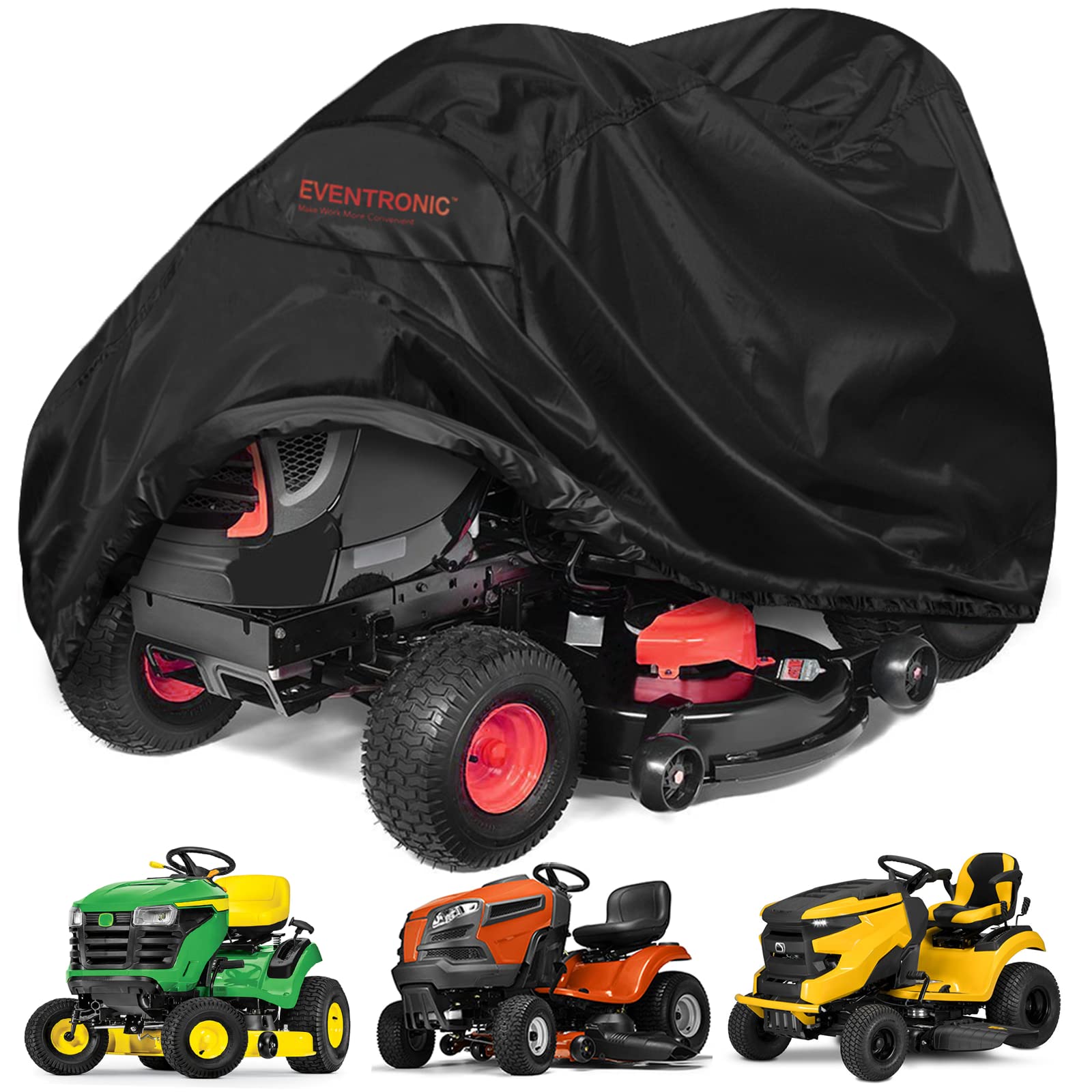 Riding Lawn Mower Cover, Eventronic 54" Riding Lawn Tractor Cover Waterproof Heavy Duty Durable (420D-polyester oxford)